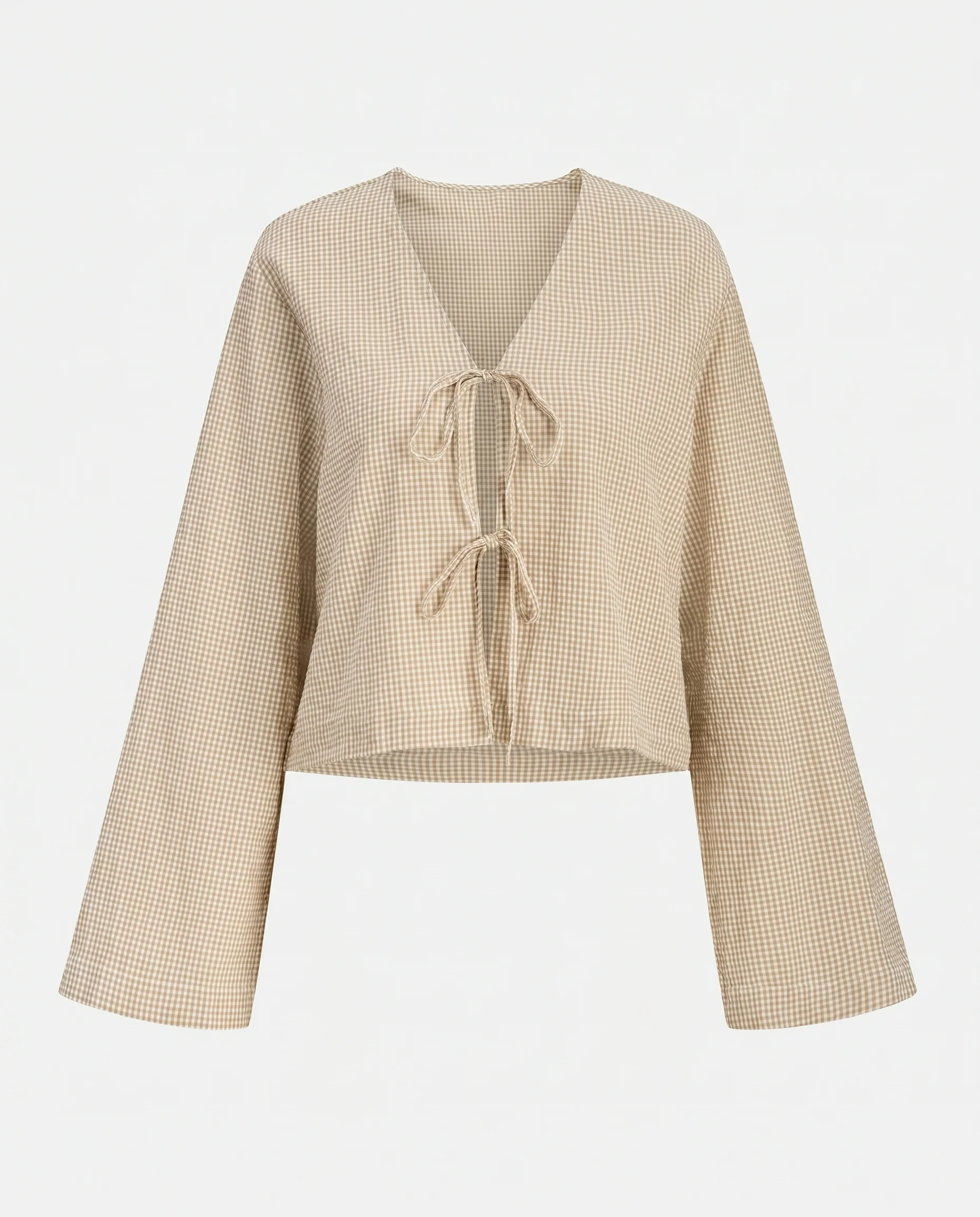 Jx zoe Seersucker  Tie Shirt Cornstalk White - Image 8