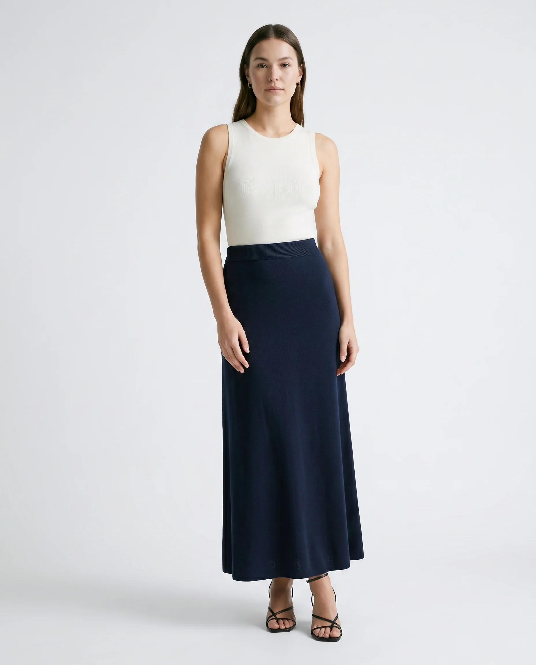 Knit Maxi Skirt Navy