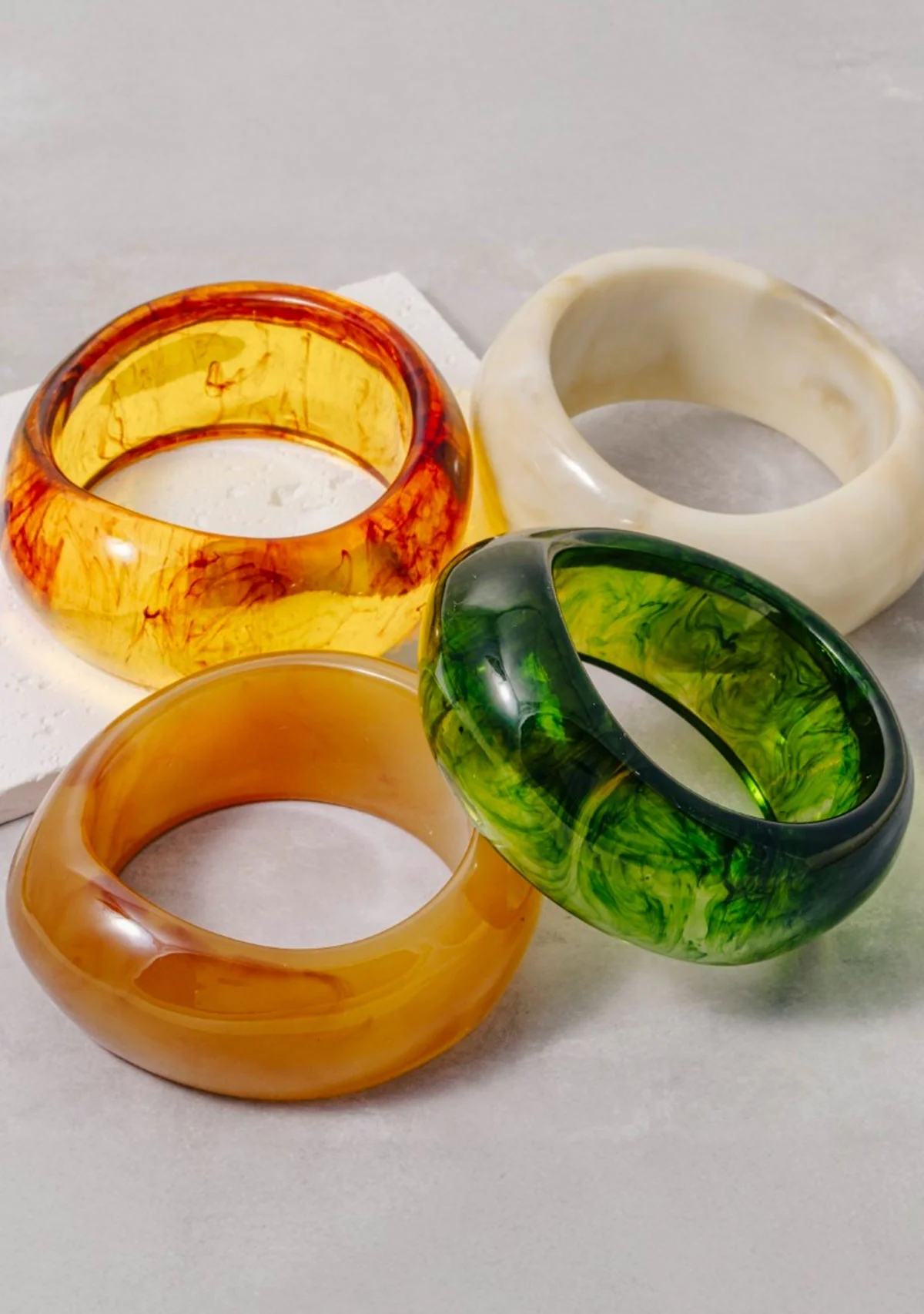 Large Marble Resin Bangle Bracelet - Image 3