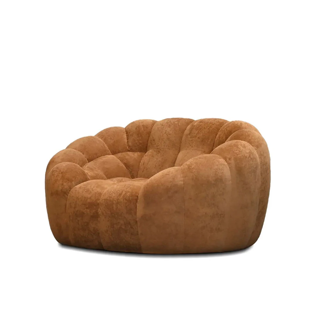 PUFFIN      Lounge Chair Toffee Chenille Fabric