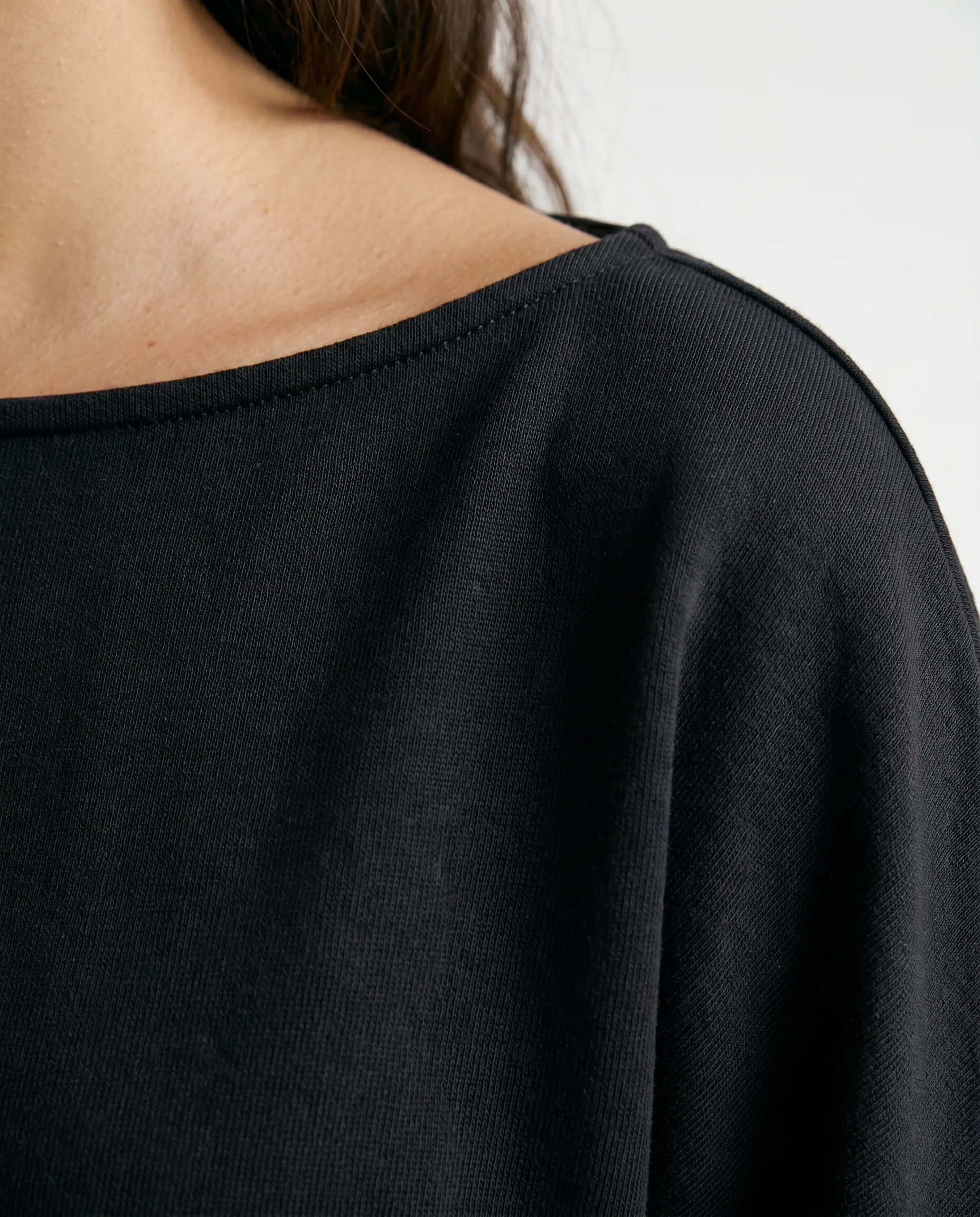 Long Sleeve Twist Hem Top Black - Image 3