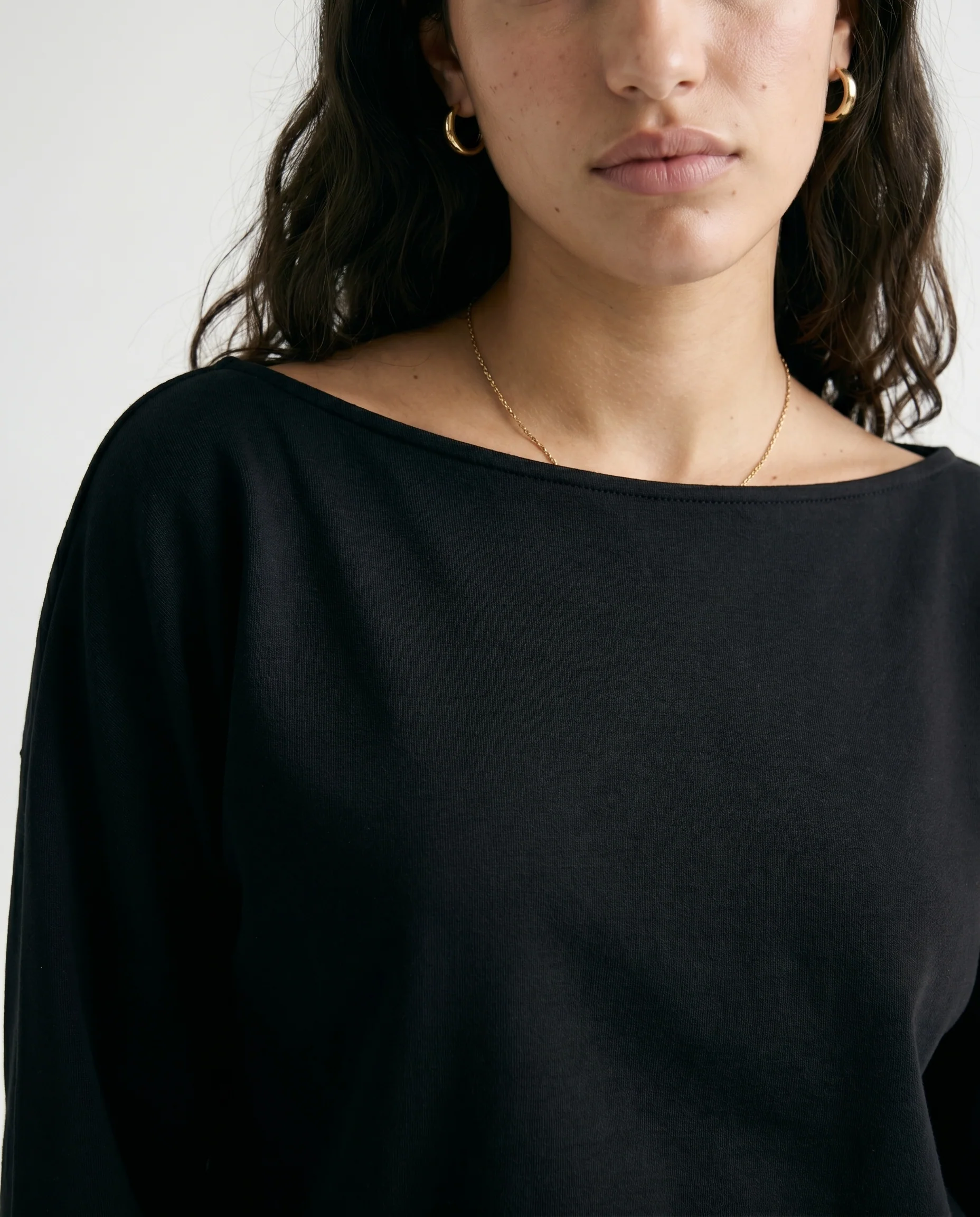 Long Sleeve Twist Hem Top Black - Image 4