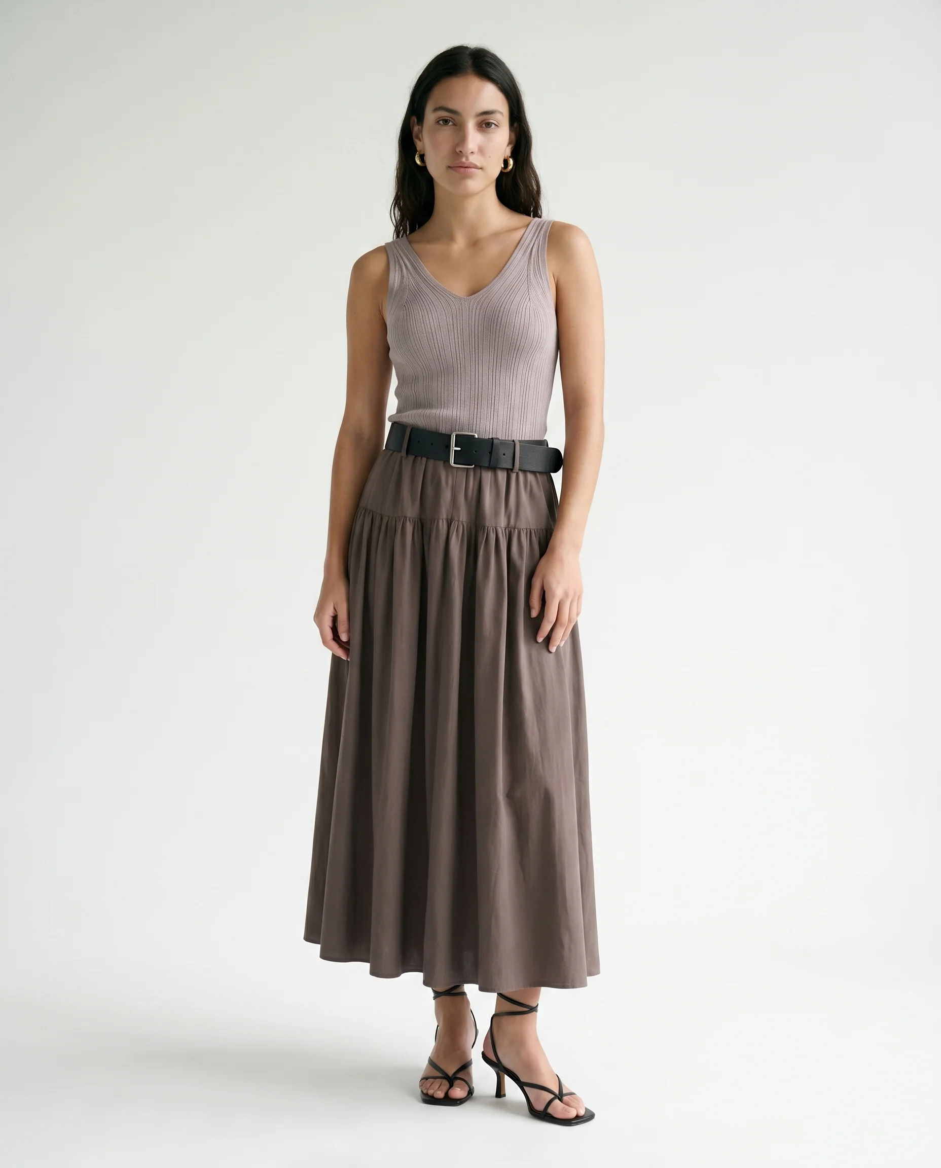 Marled Sleeveless Knit Dress Marled