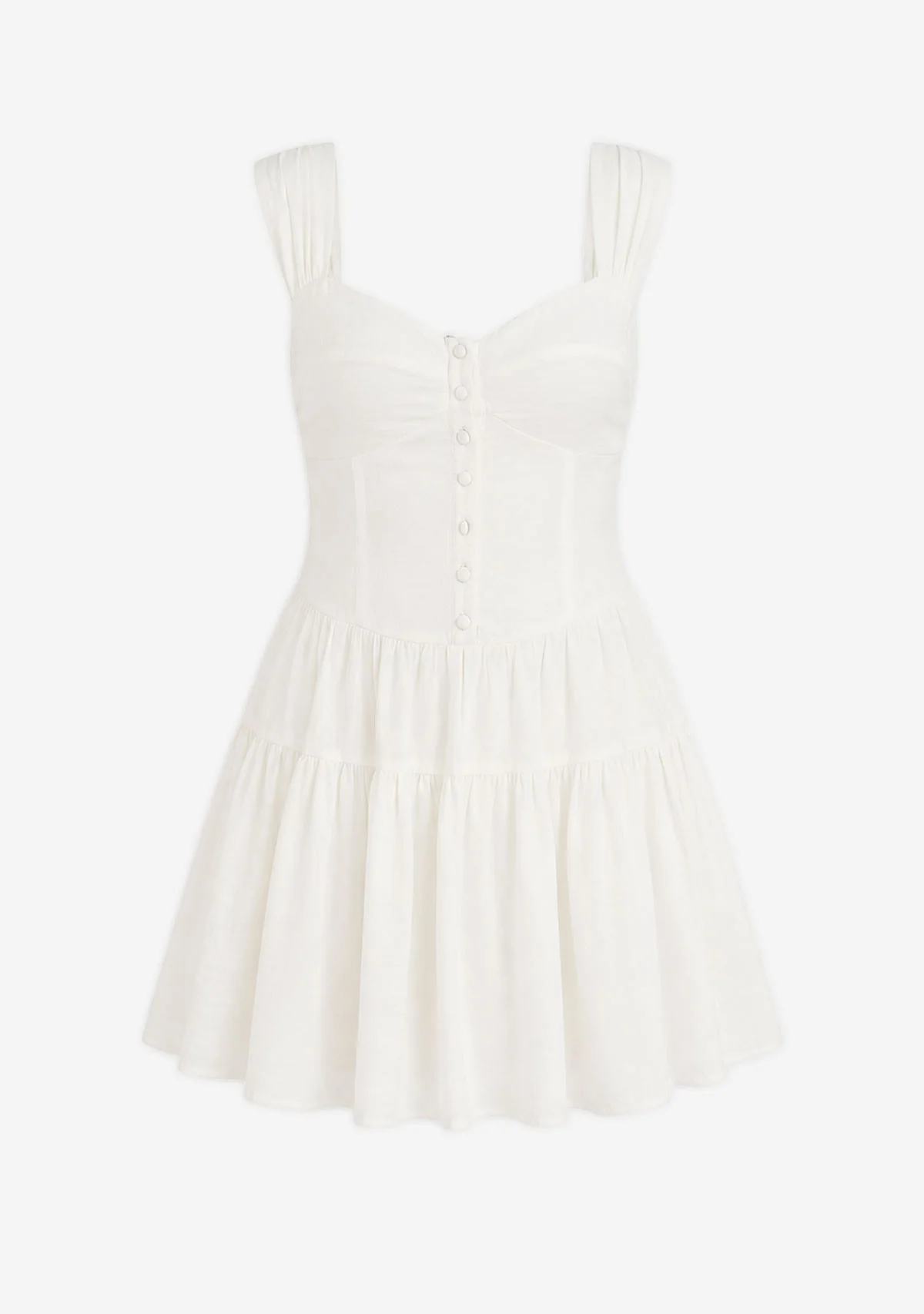 Button Down Sleeveless Romper Cream