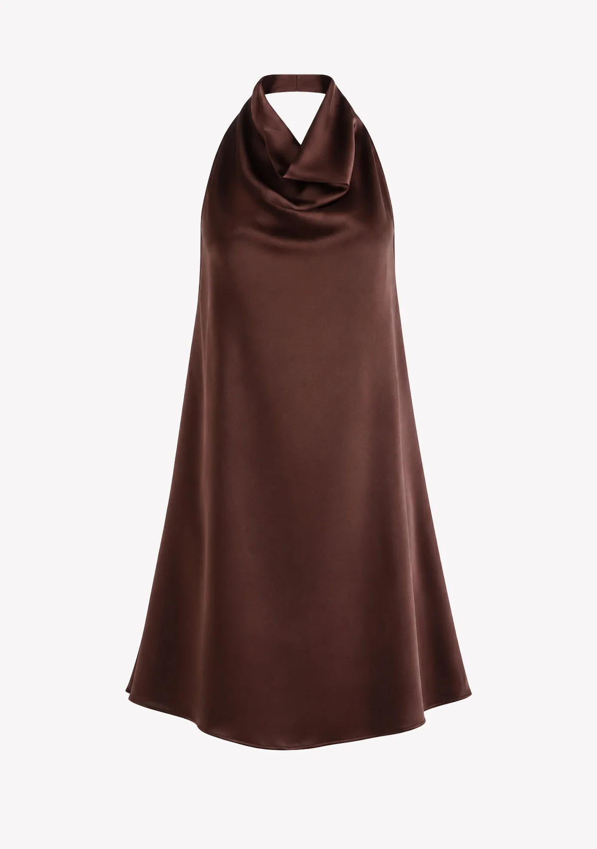 Modern Cowl Neck Dress Coffee
