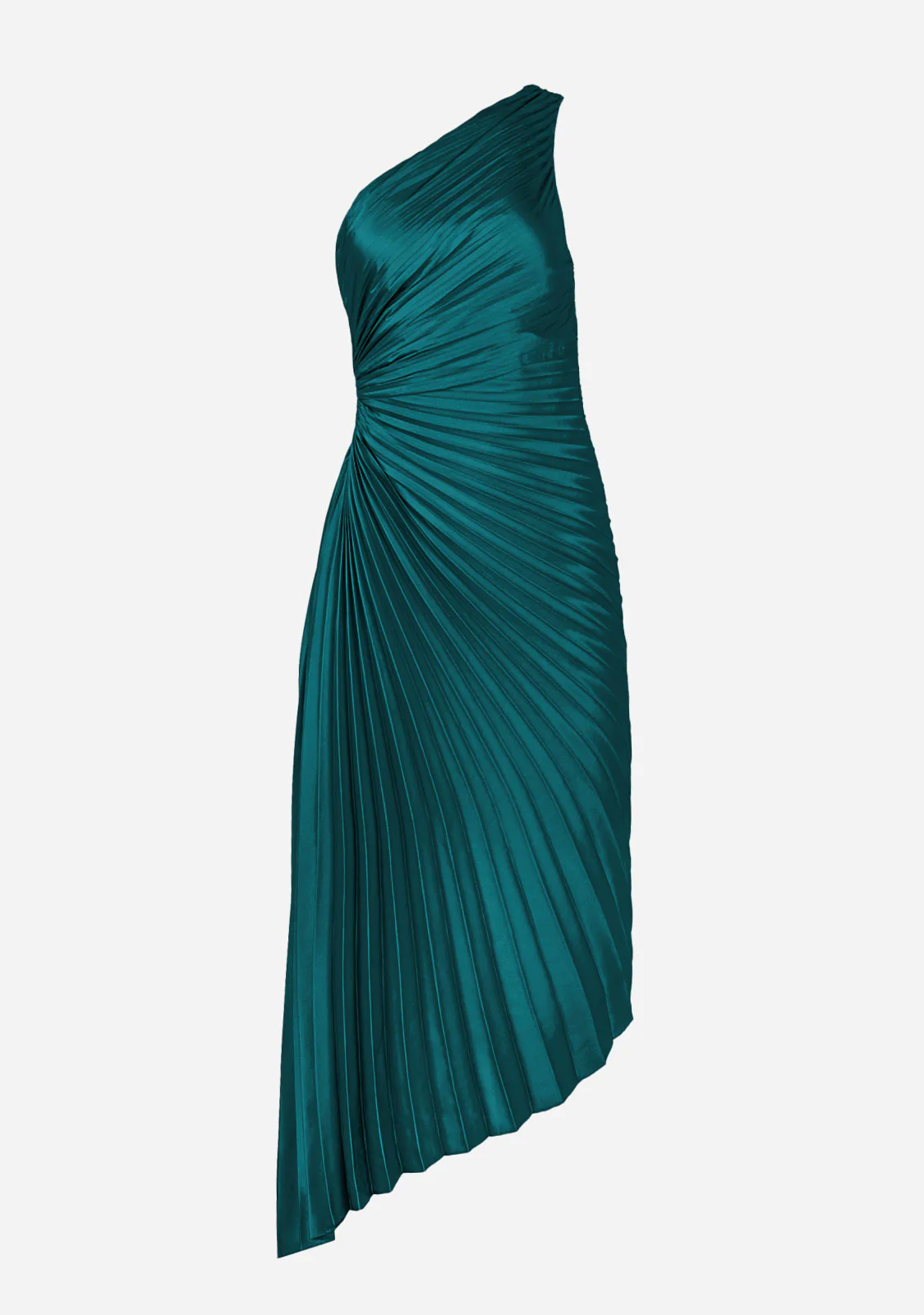 Olympia Asymmetrical Pleated Maxi Dress - Image 7