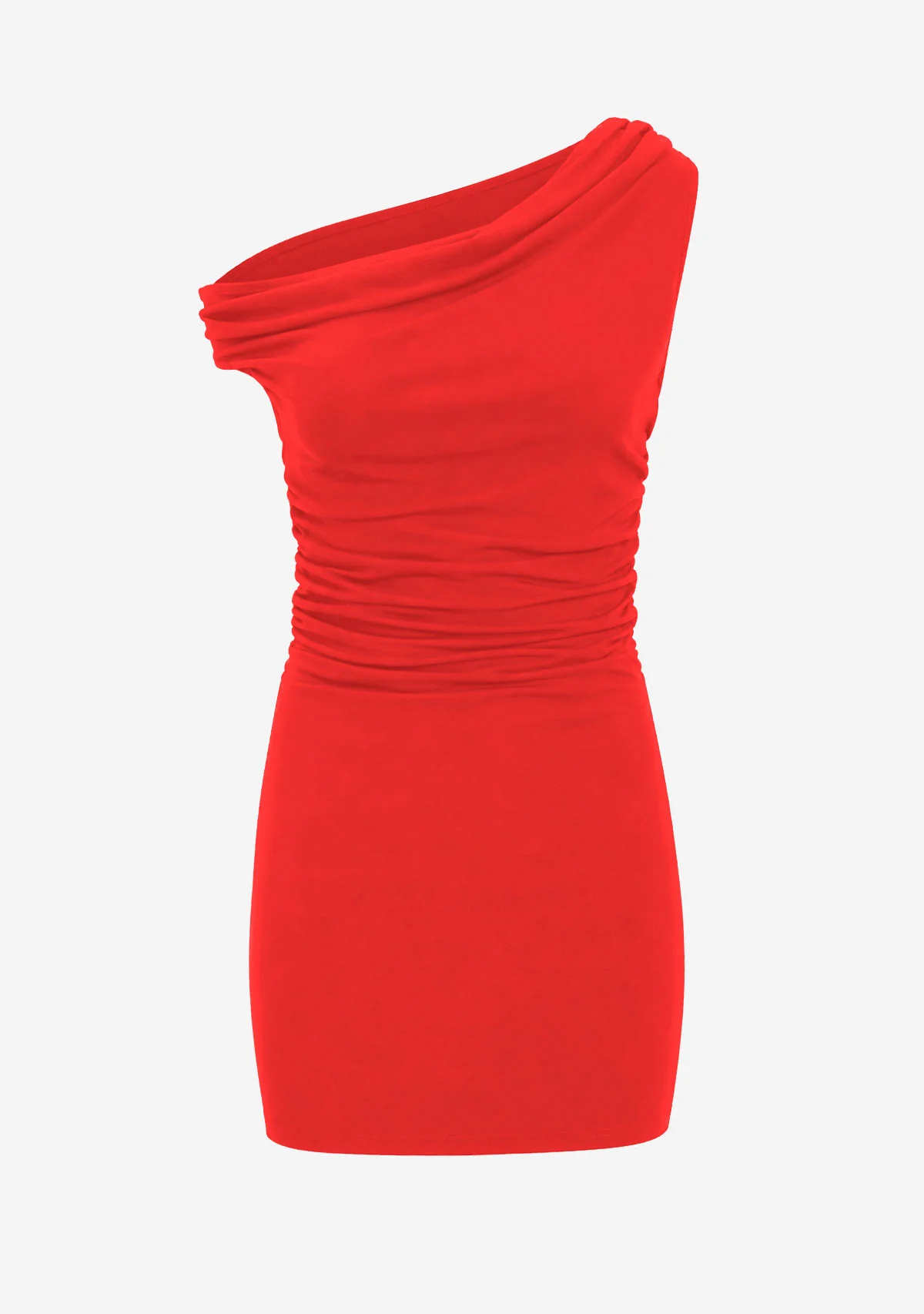 One Shoulder Dress Red