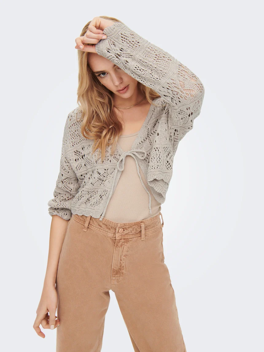 ONL Beach Life Knit Cardigan Cloud Dancer - Image 4