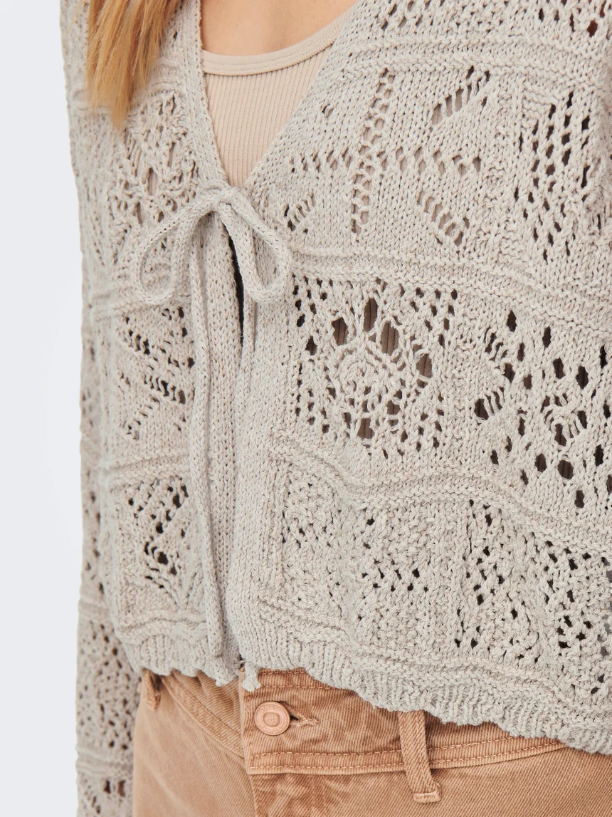 ONL Beach Life Knit Cardigan Cloud Dancer - Image 5