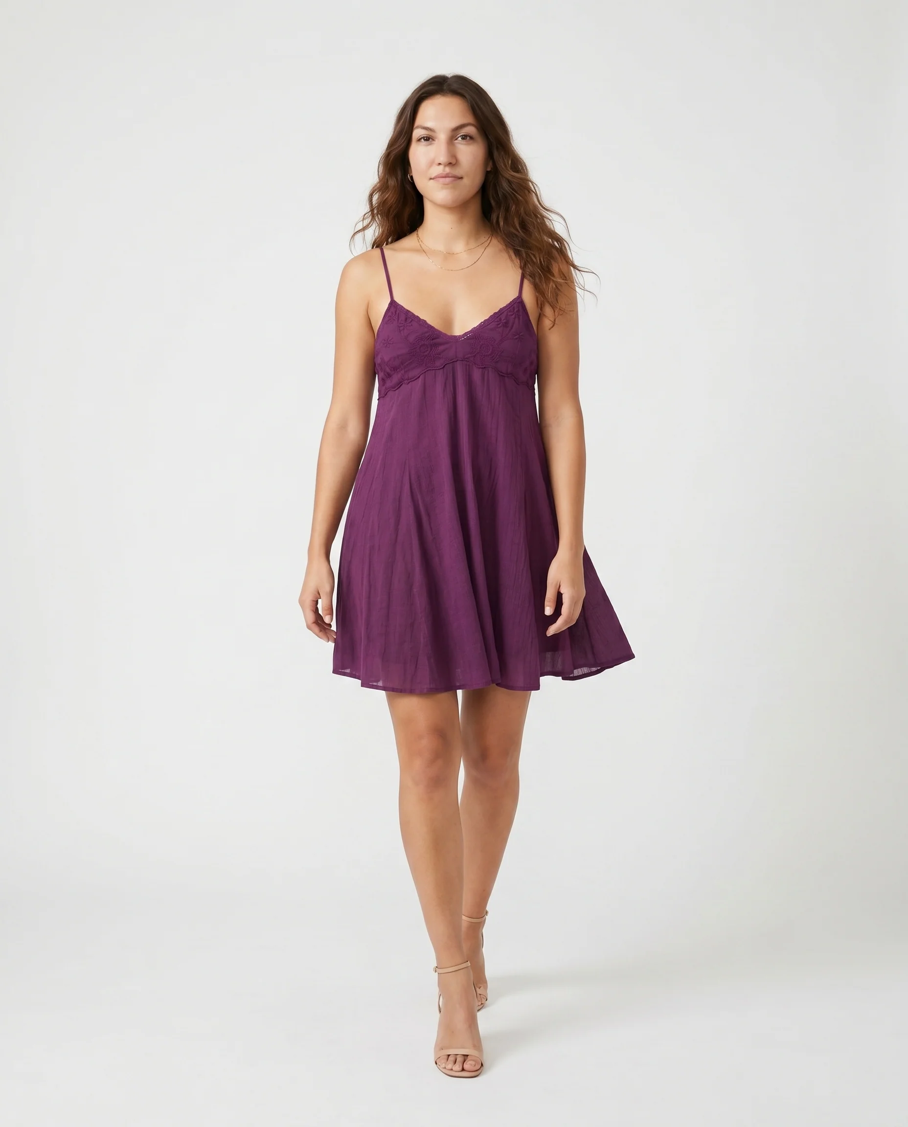 Onlpanola Short Strap Dress Wvn Grape Wine - Image 2