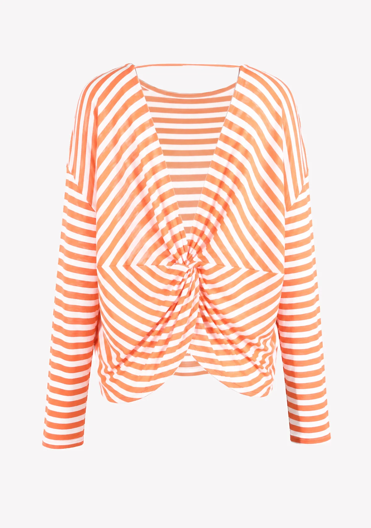 Orange Stripe Summer Knit Sweater Orange Stripe - Image 2