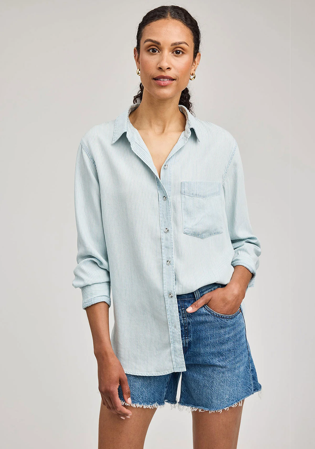 Ozzy Button Up Blue Stripe - Image 2