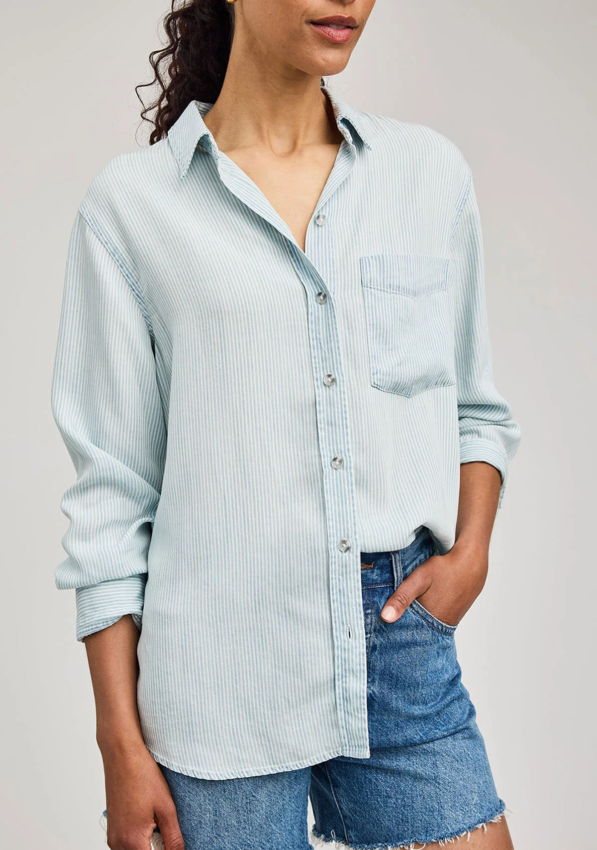 Ozzy Button Up Blue Stripe - Image 4