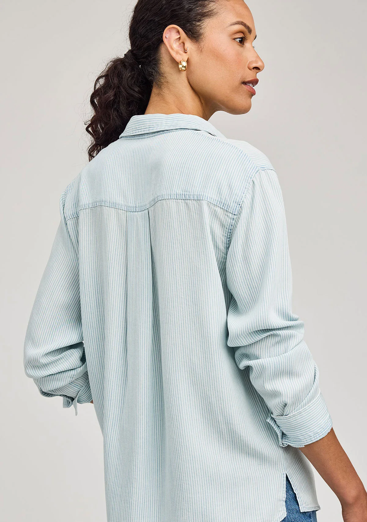 Ozzy Button Up Blue Stripe - Image 5