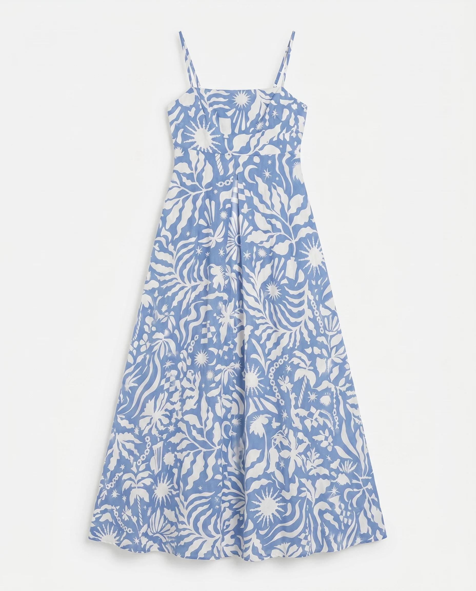 Palmetto Midi Dress Blue Cream - Image 7