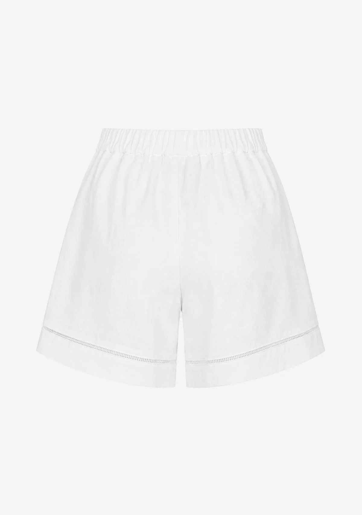 Pleated Detail Shorts White - Image 4