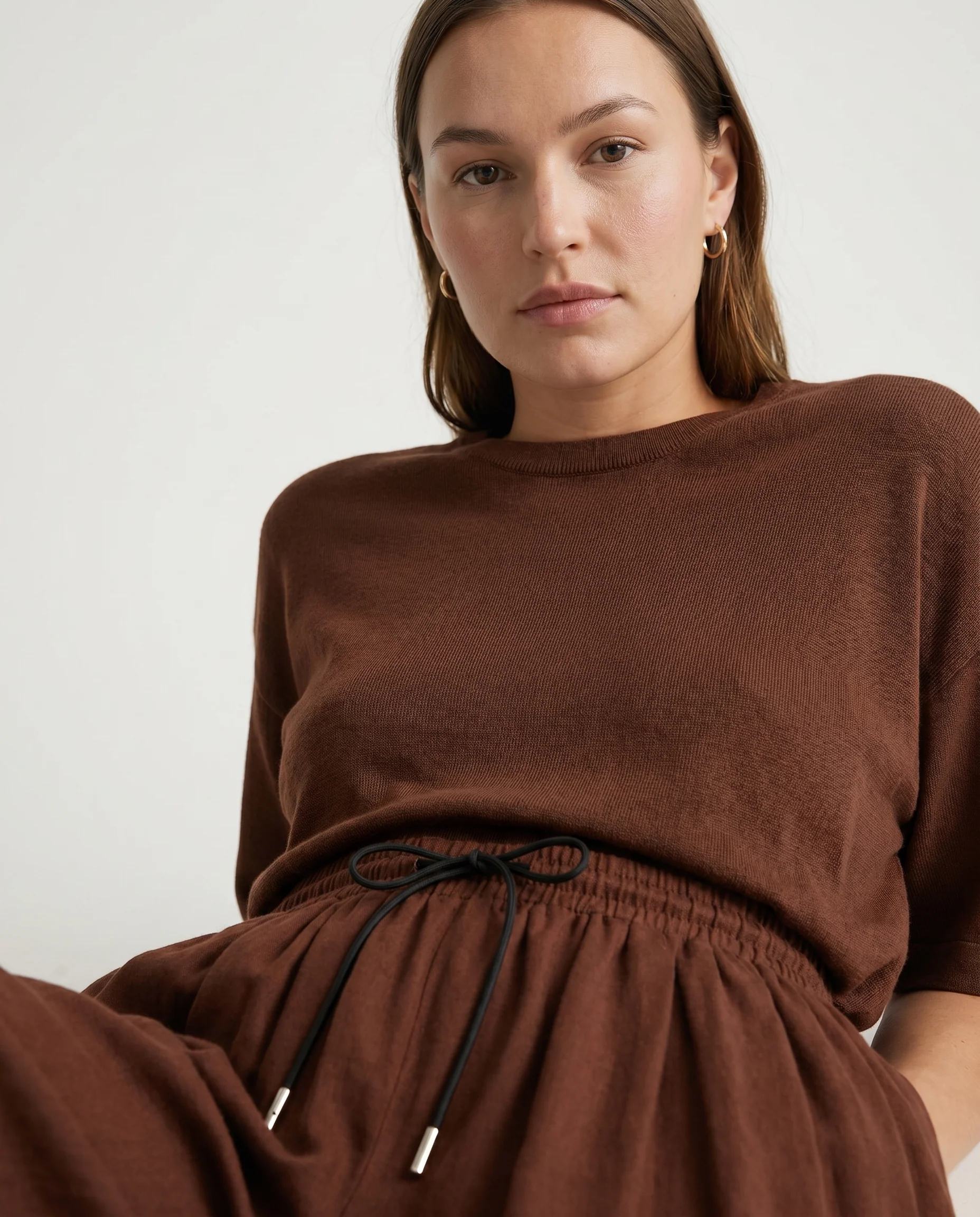 Pleated Pants Brown - Image 3