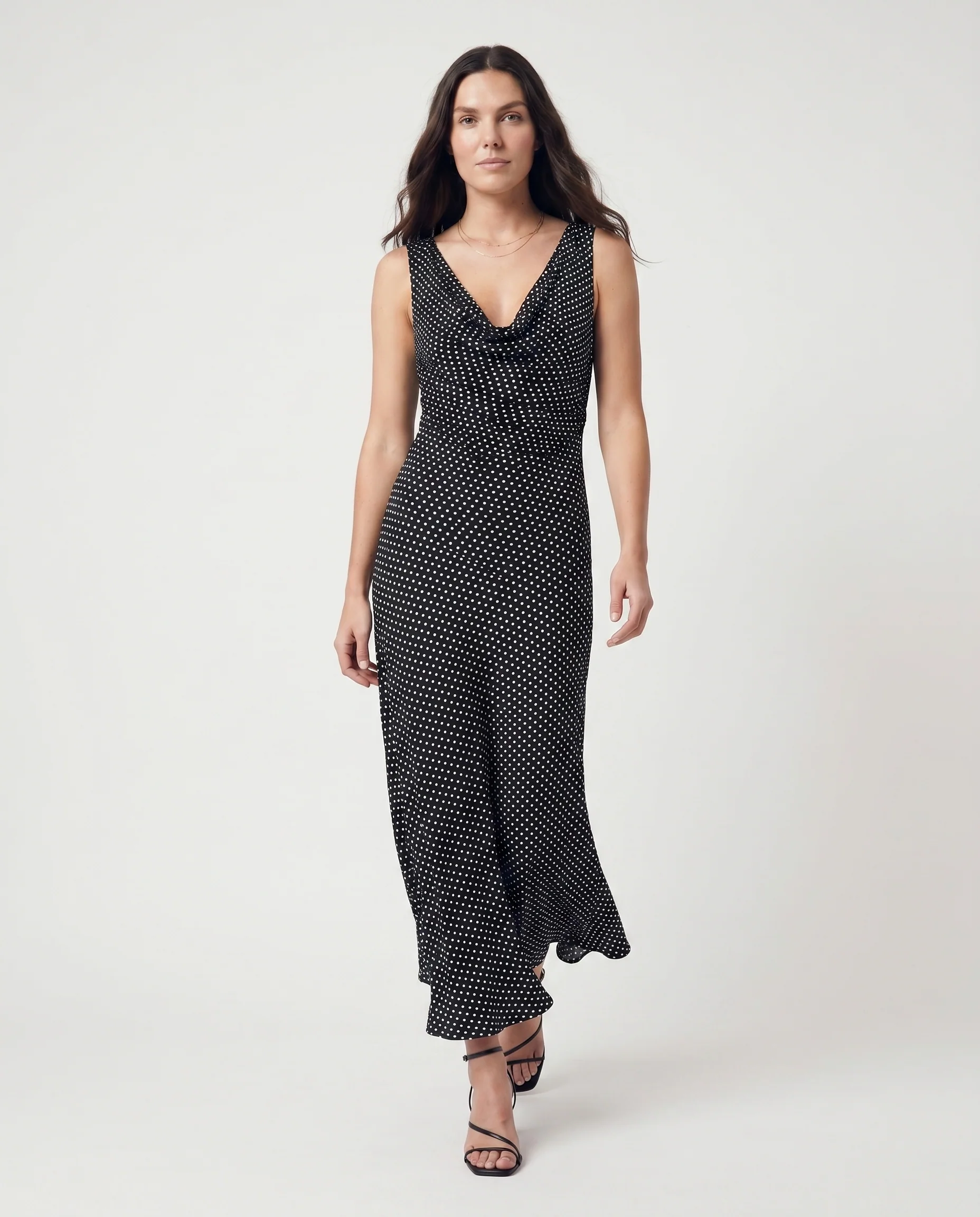 Polka Dot Dress Black/White - Image 2