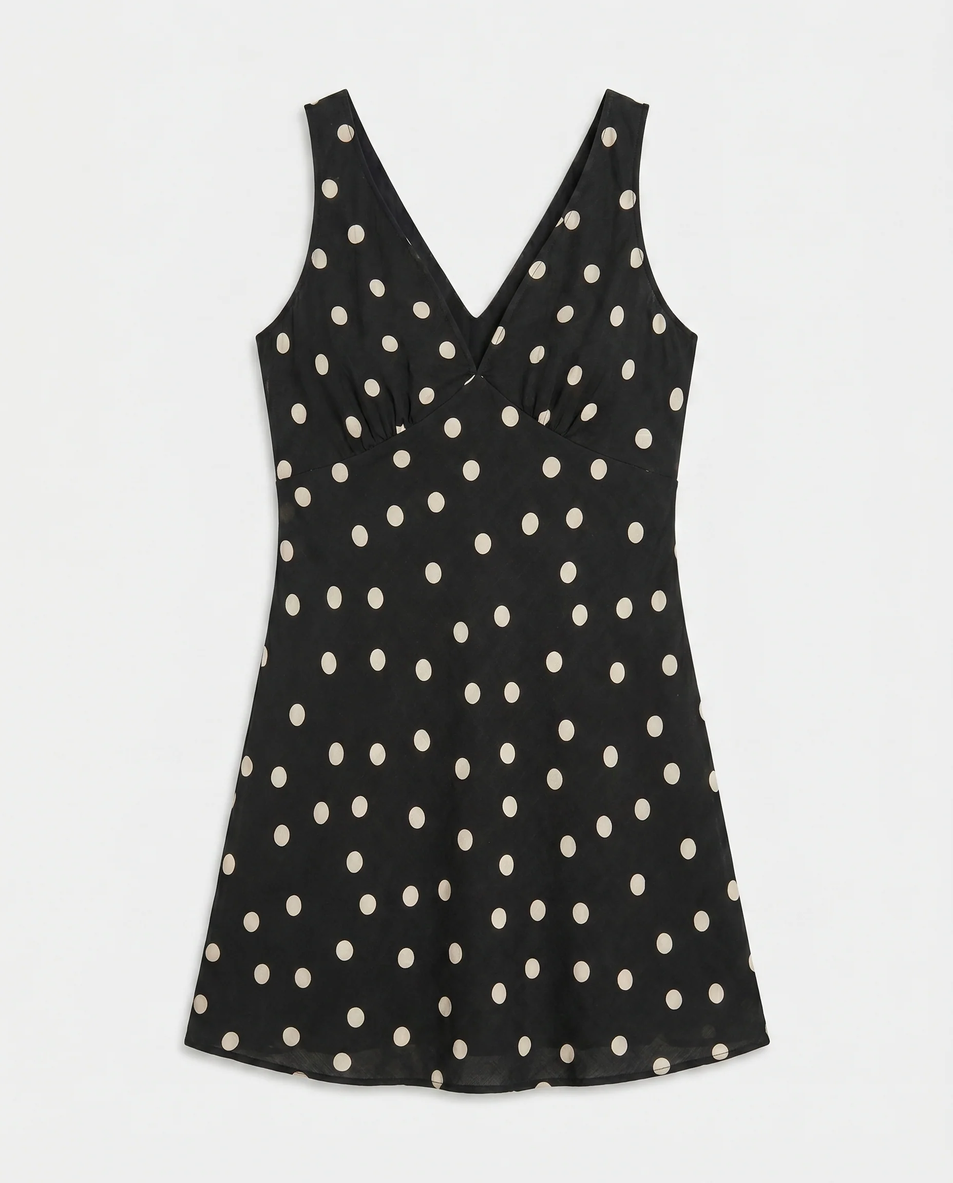 Polka Dot Mini Dress Black/Ivory - Image 7