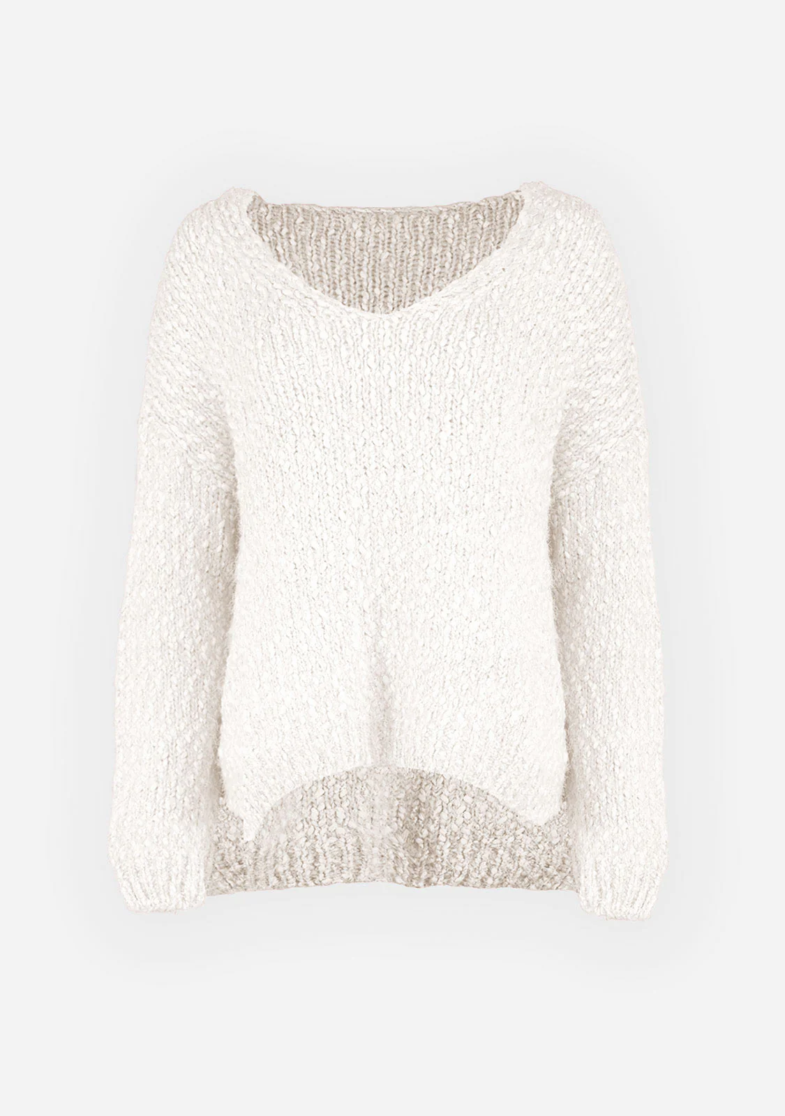 Popcorn Knit Sweater Cream Ivory - Image 6