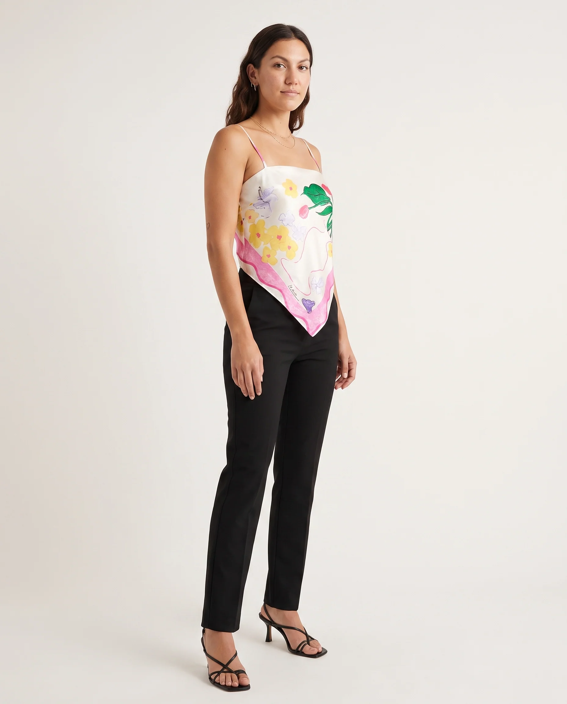 Printed Scarf Top Print