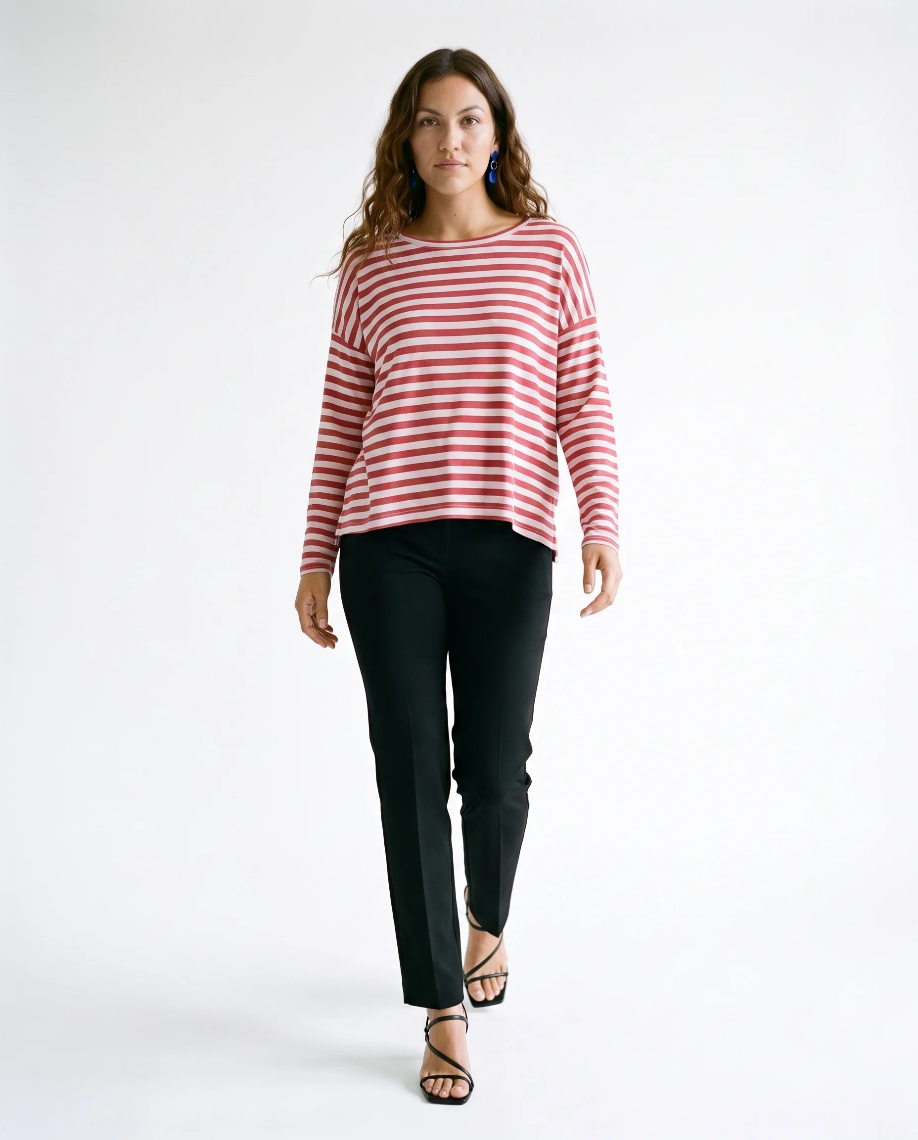 Red Stripe Summer Knit Sweater Red Stripe