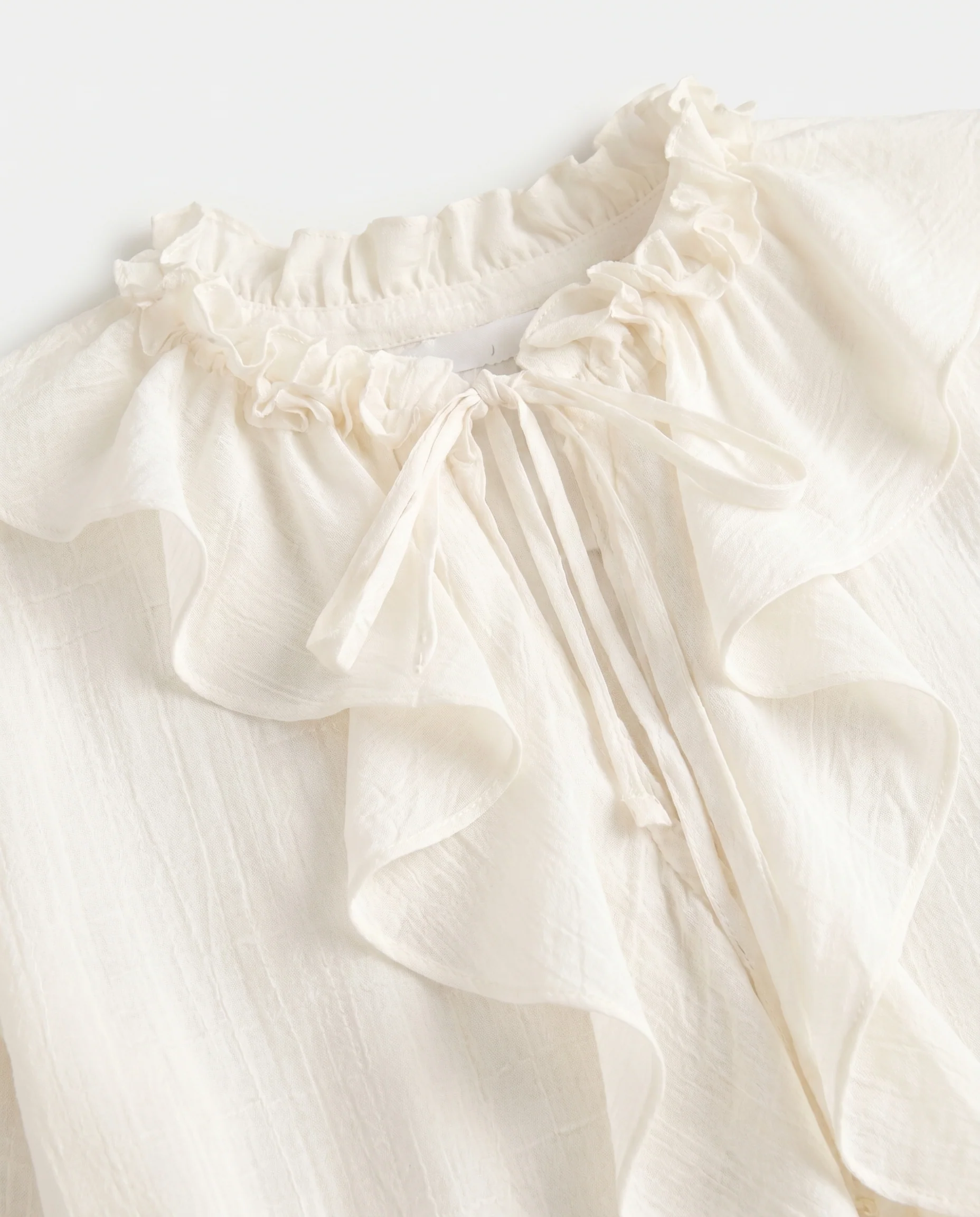 Ruffle Tie-Front Blouse Ivory - Image 6
