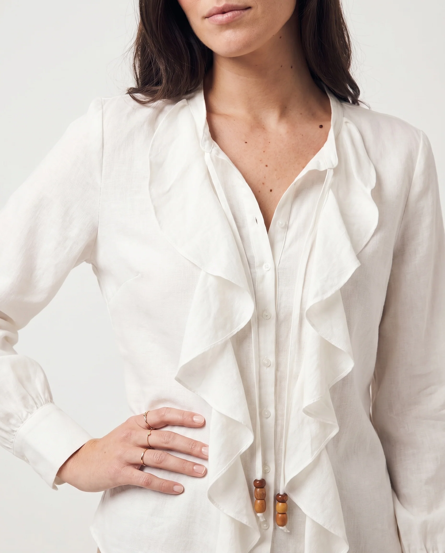 Sand Flow Blouse Beige - Image 3