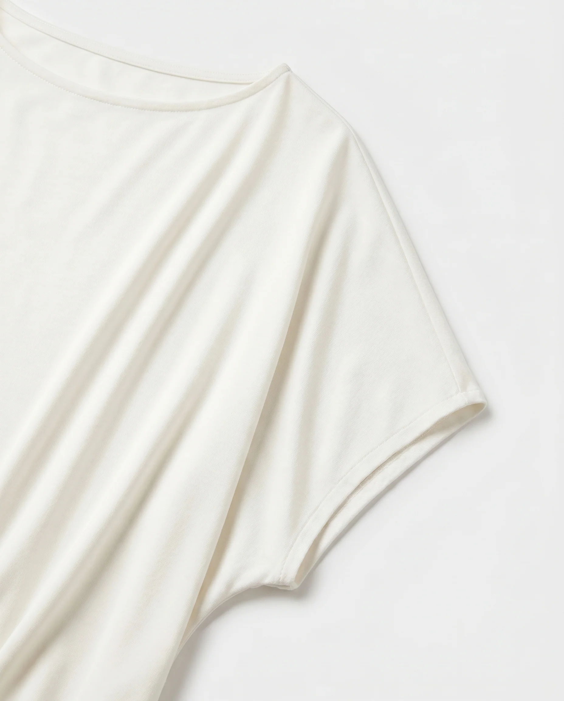 Short Sleeve Scuba Oversized Top Off White - Image 3