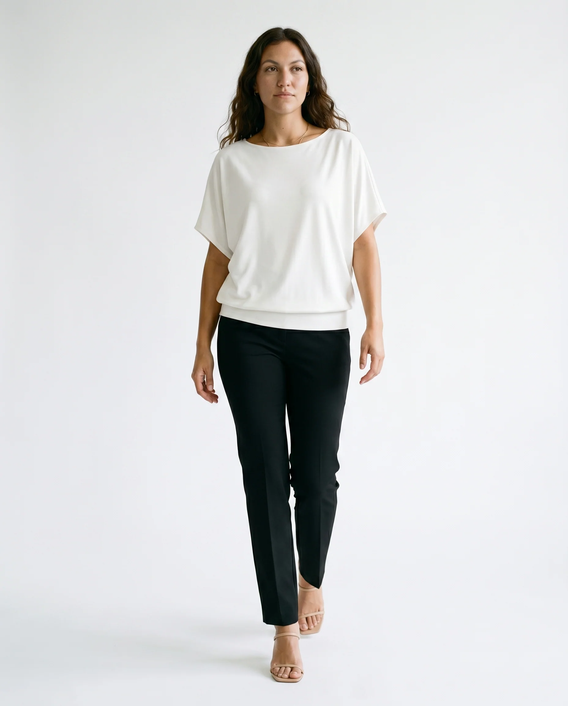 Short Sleeve Scuba Oversized Top Off White - Image 5