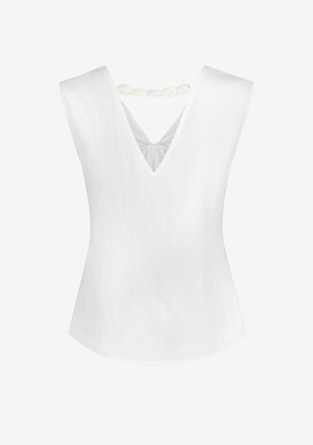 Sleeveless Drape Front Top White - Image 2