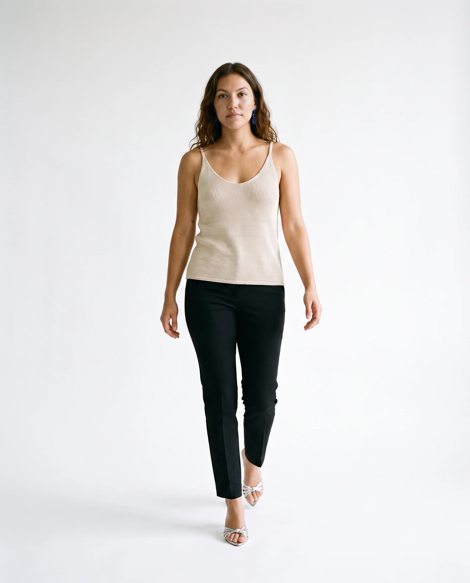 Sleeveless Knit Top Beige