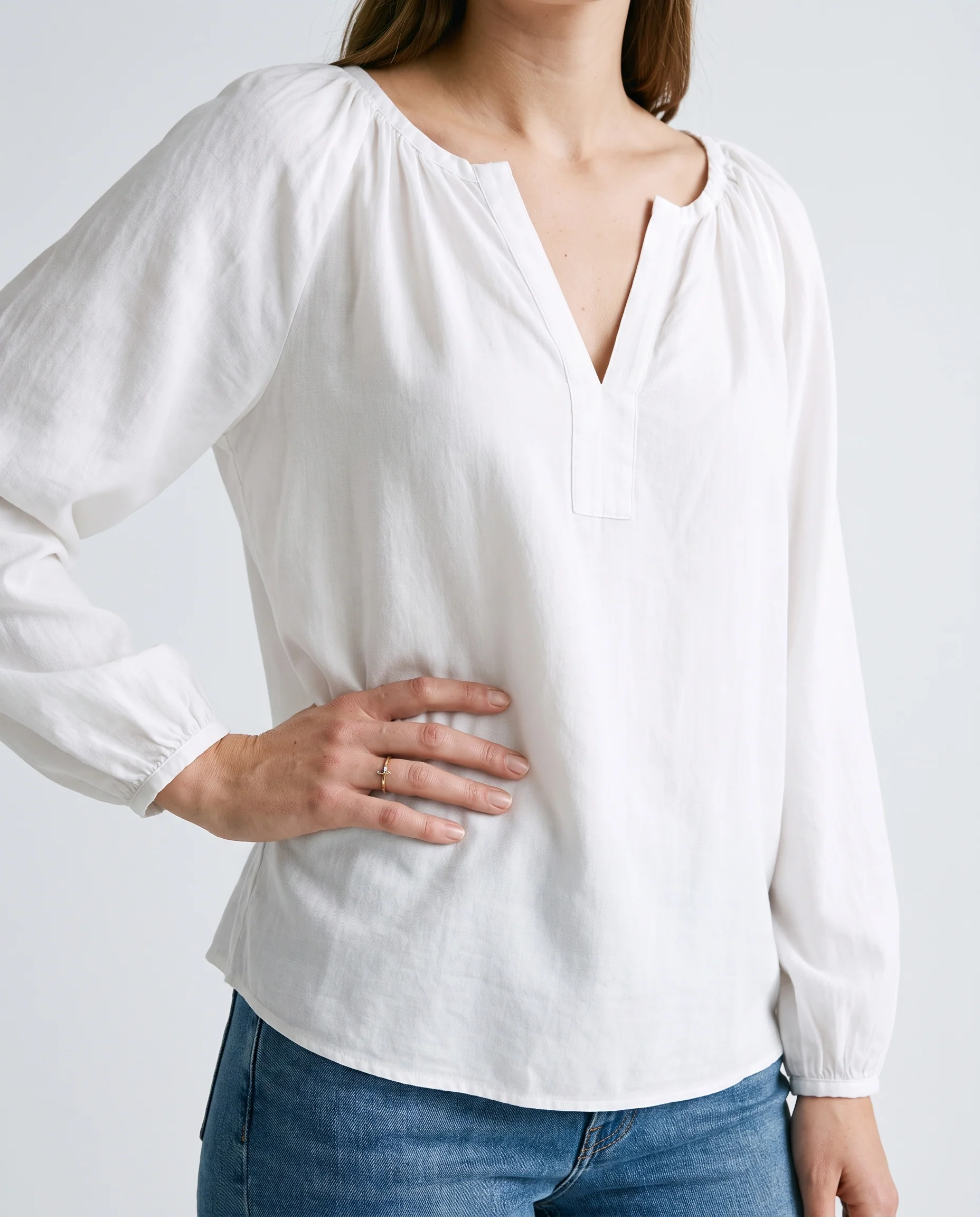Soft Drape Blouse White - Image 4