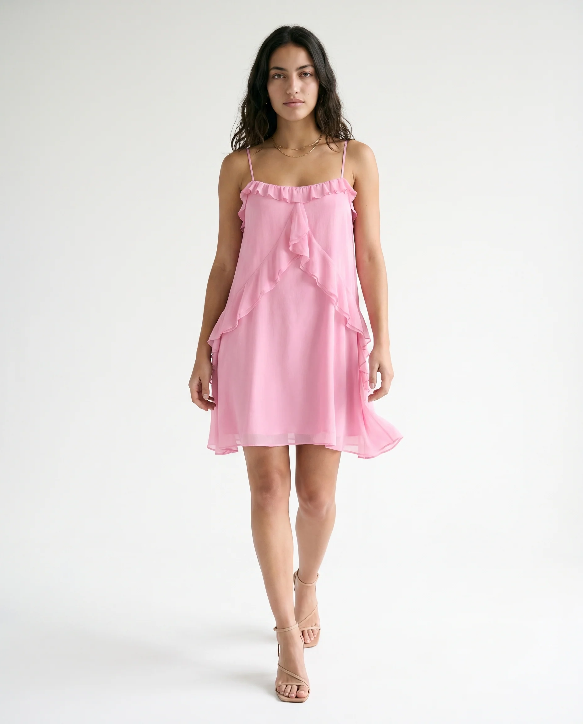 Soft Gathered Dress Pink