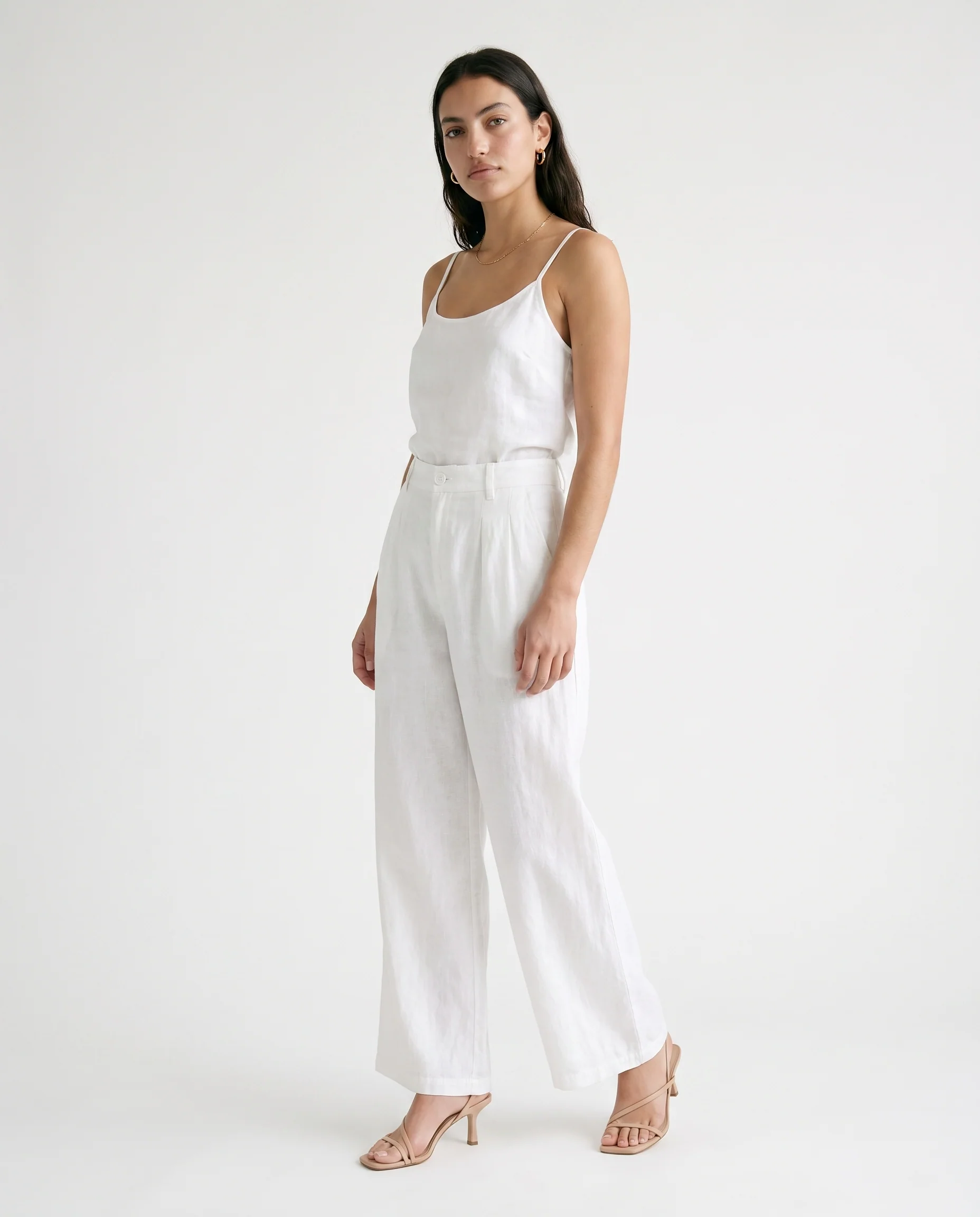 Solid Woven Pant White