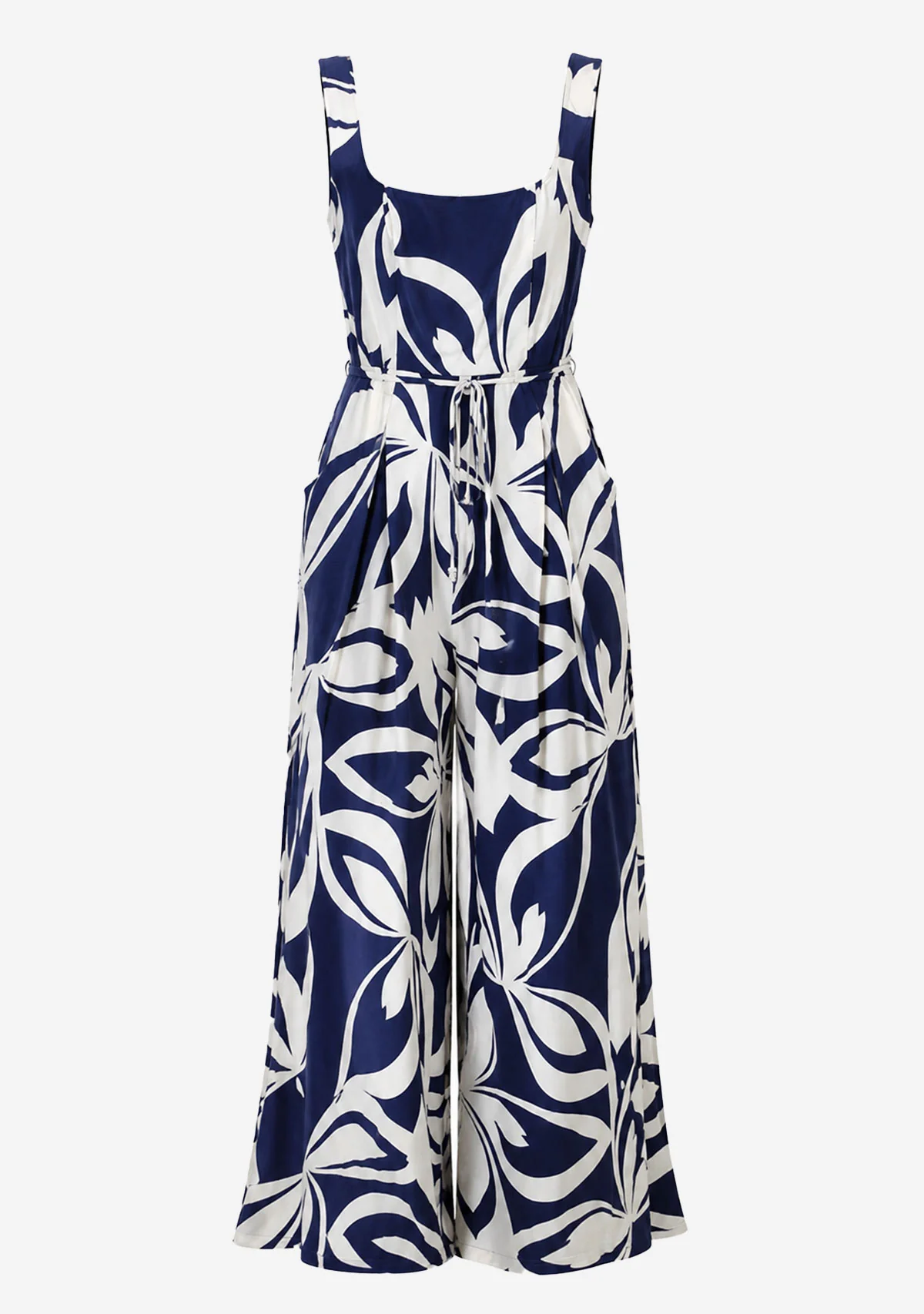 Square Neck Jumpsuit Navy/Ivory
