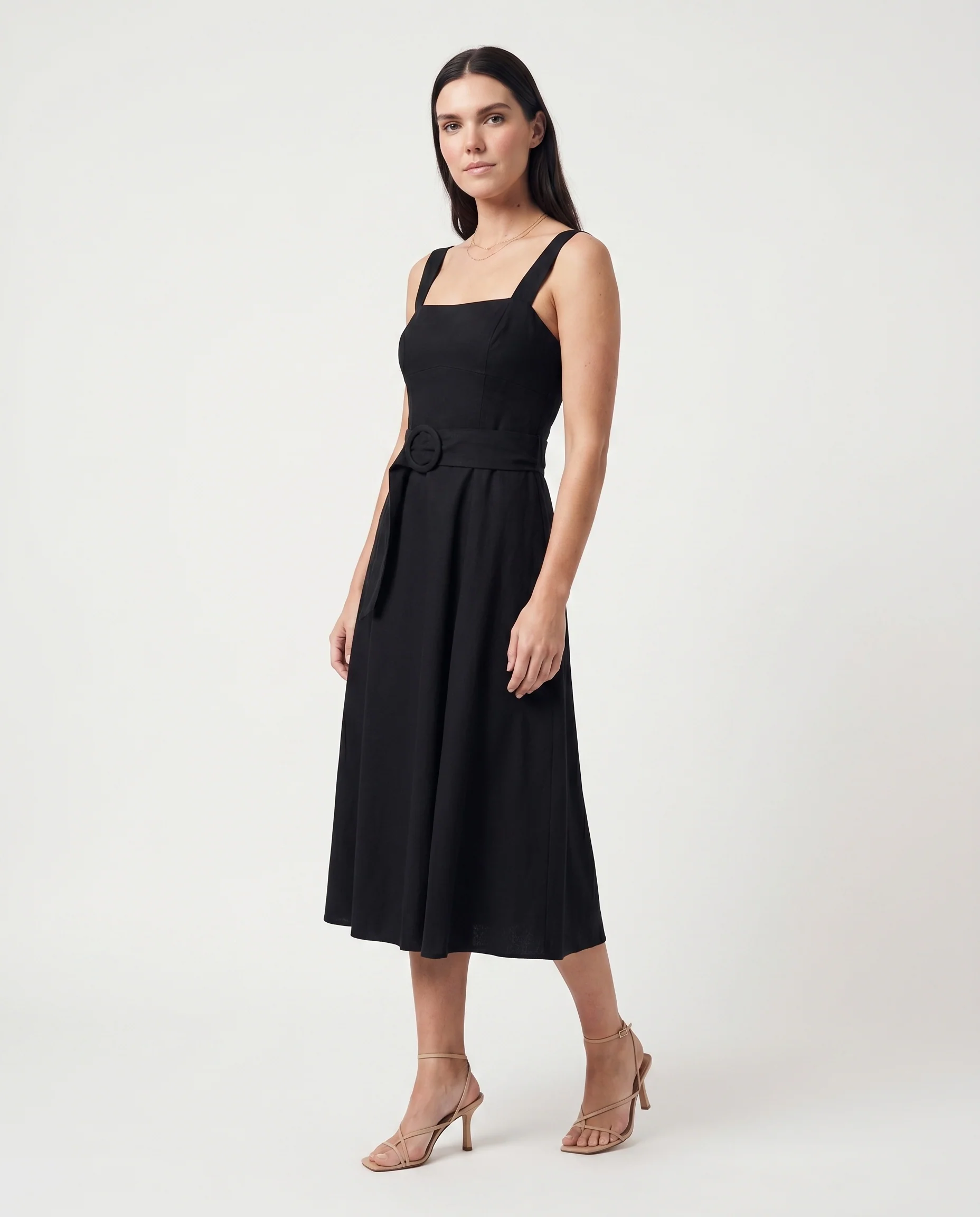 Square Neck Maxi Dress Black - Image 2