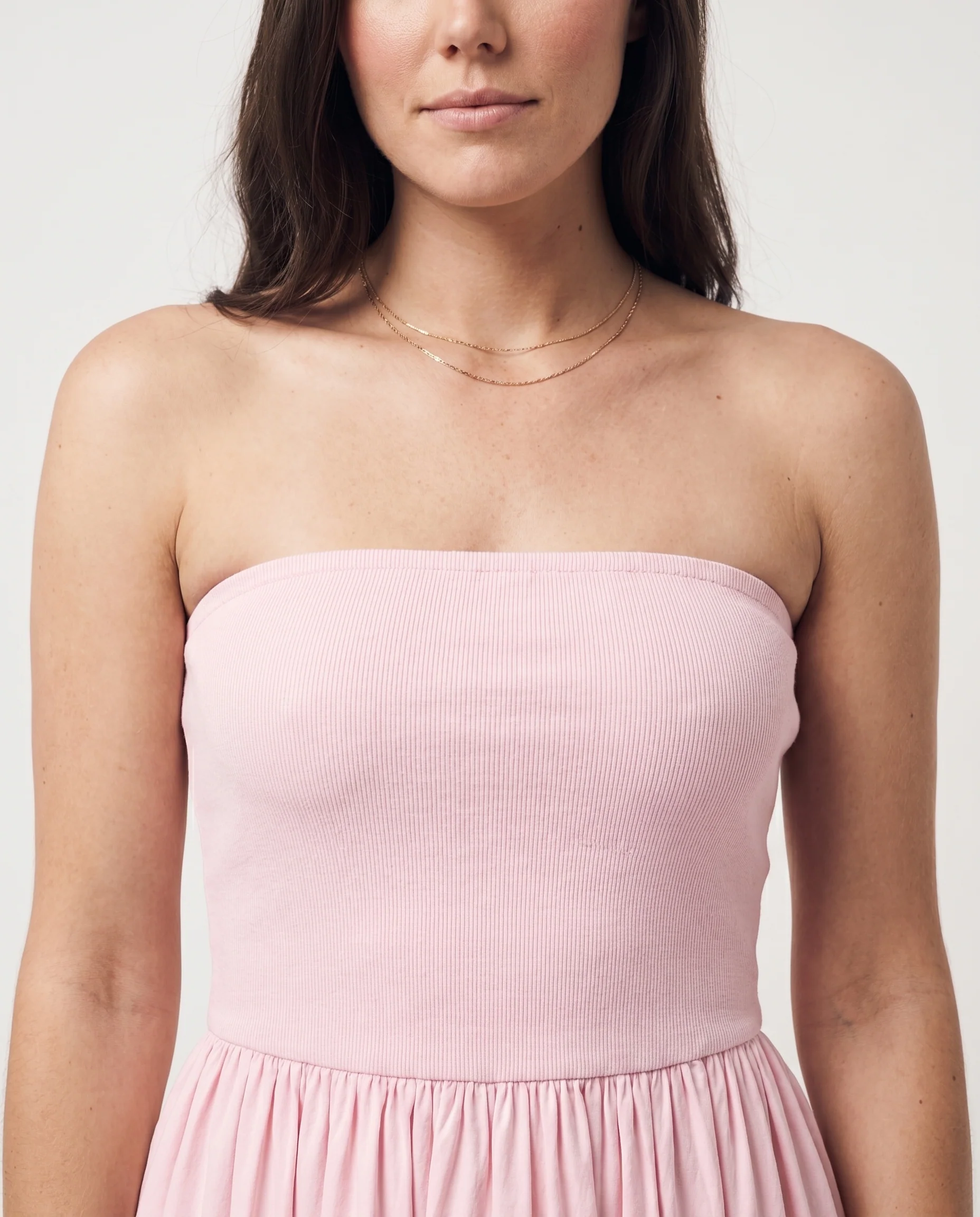 Strapless Flowy Mini Dress Soft Pink - Image 6