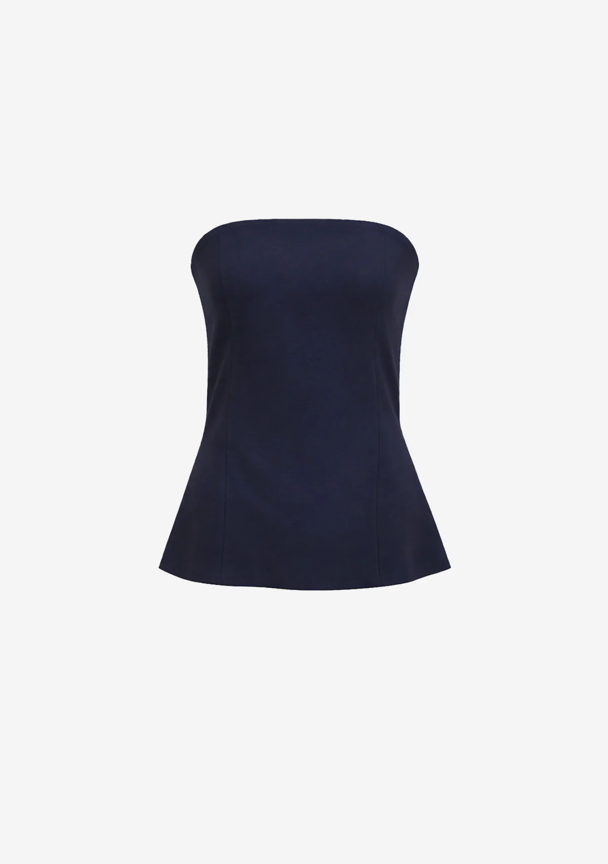 Strapless Peplum Top Navy