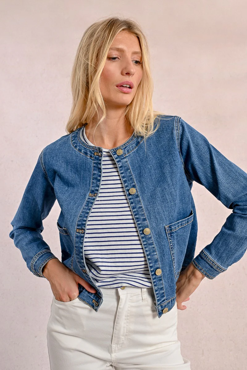 Stretch Denim Workwear Jacket Denim Blue - Image 3