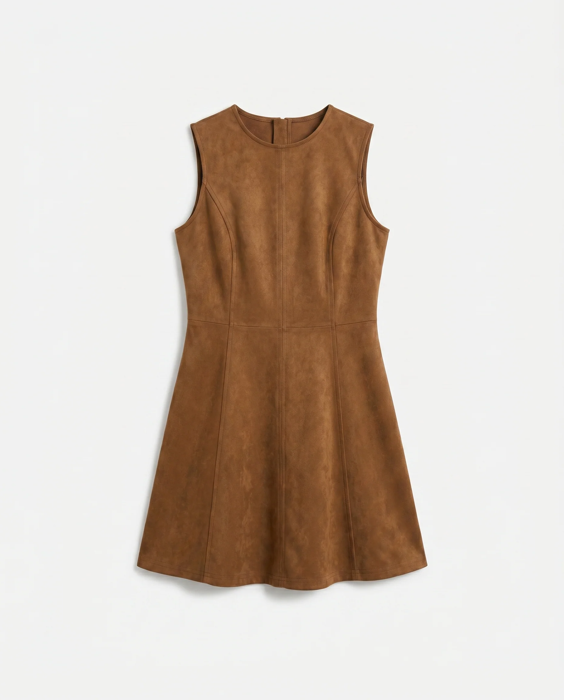 Suede Denim Backless a Line Mini Dress - Image 6