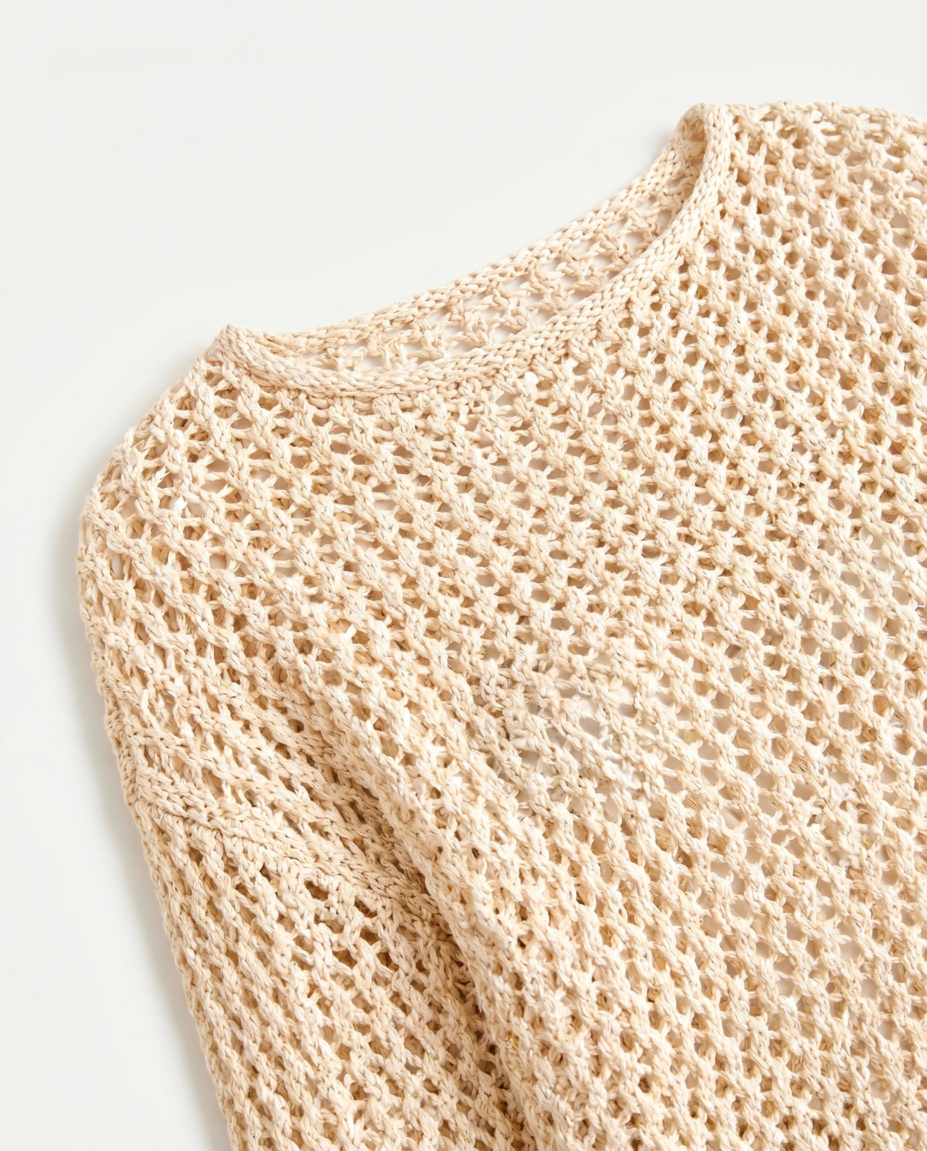 Textured Knit Sweater Beige - Image 5