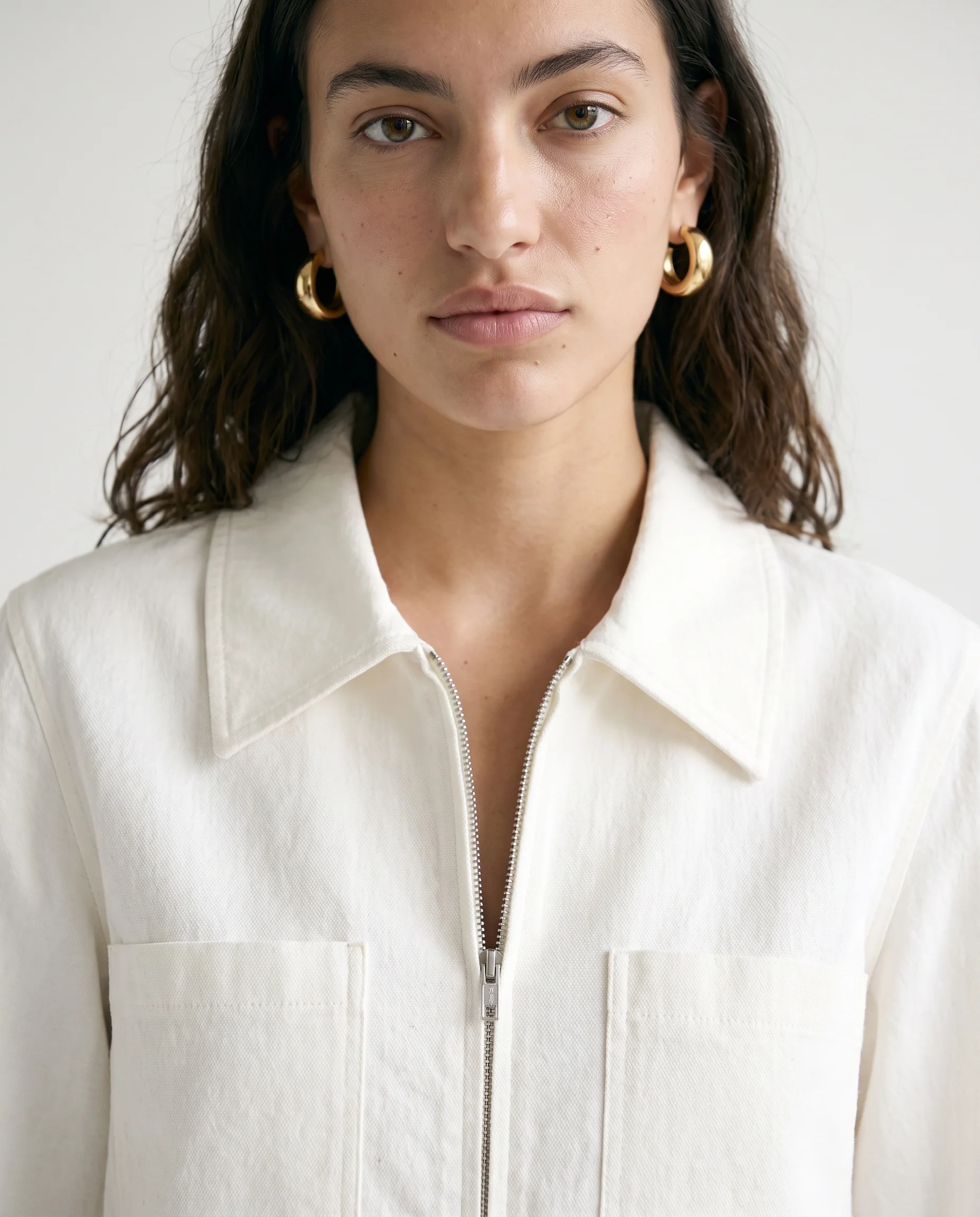 Tie-Front Shacket White - Image 2