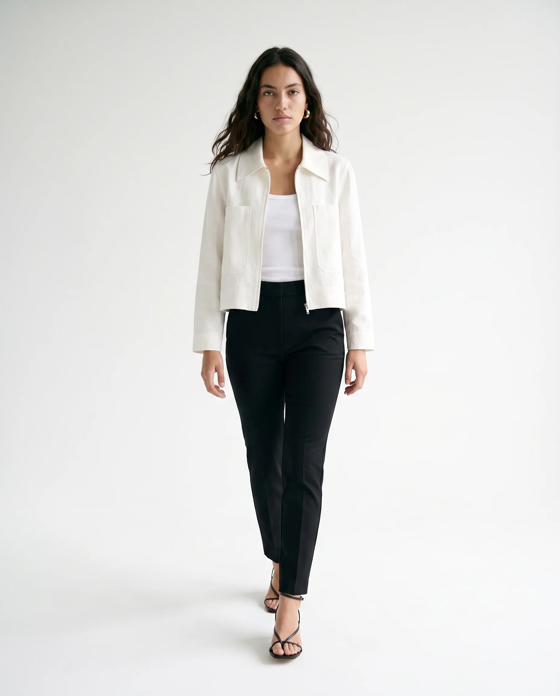 Tie-Front Shacket White - Image 4