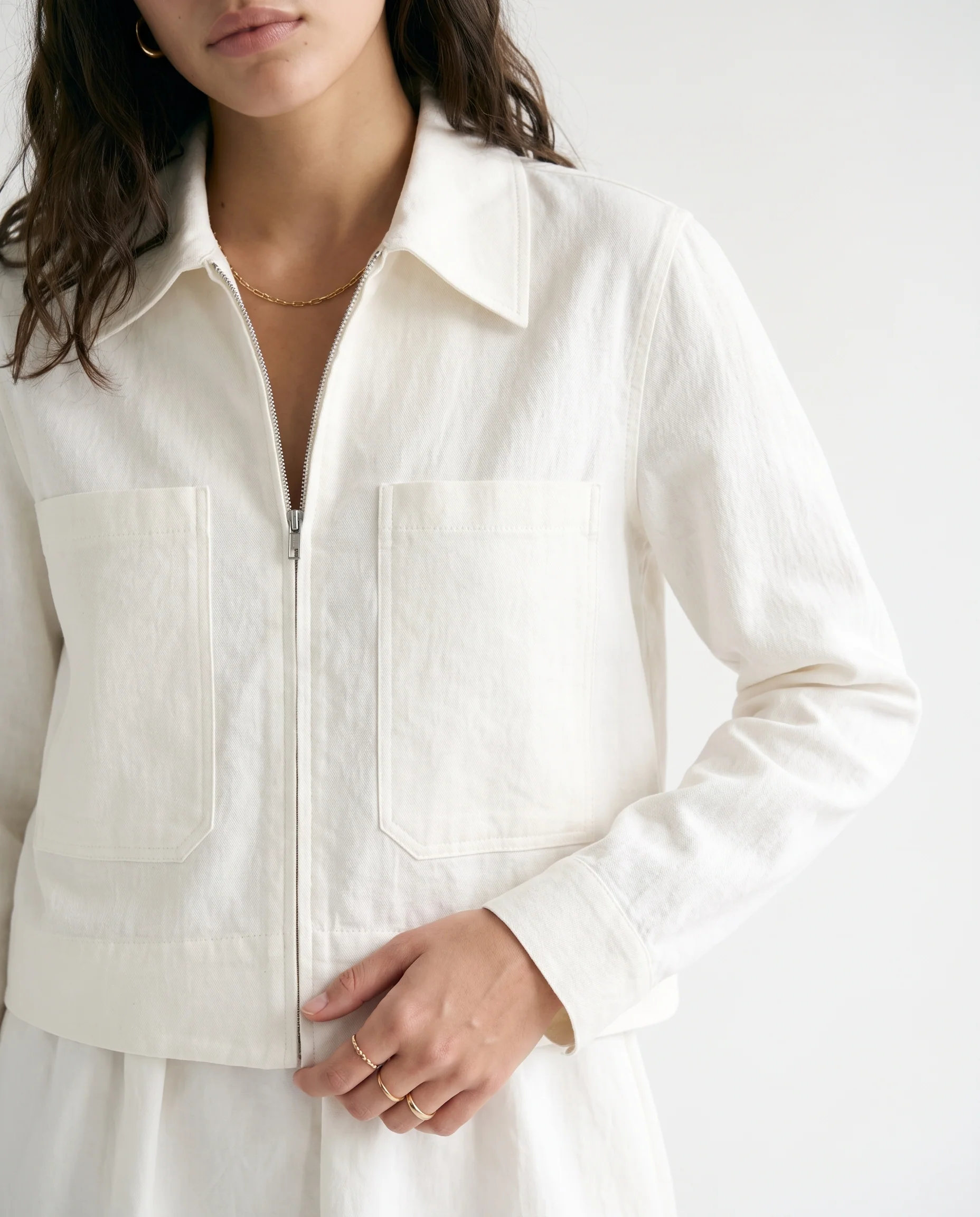 Tie-Front Shacket White - Image 7