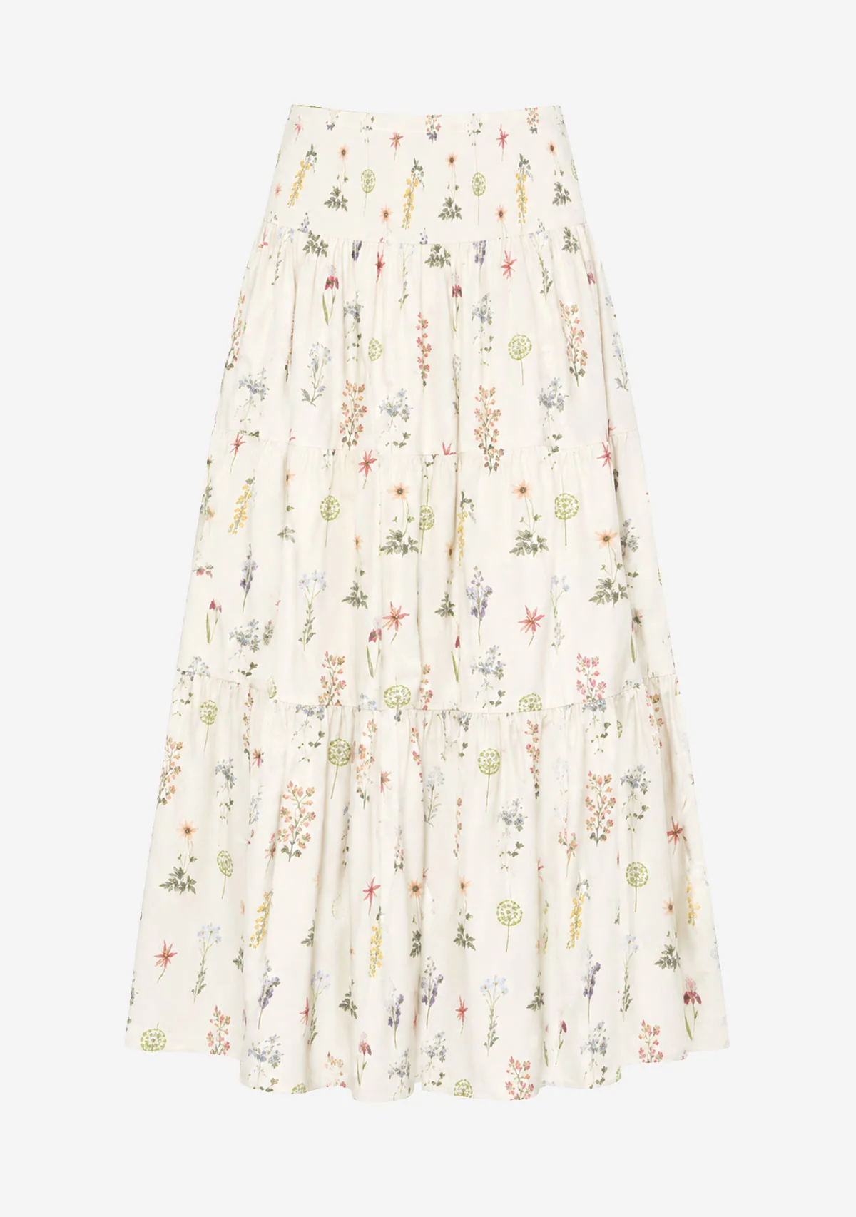 Tiered Maxi Skirt Ivory/Multi