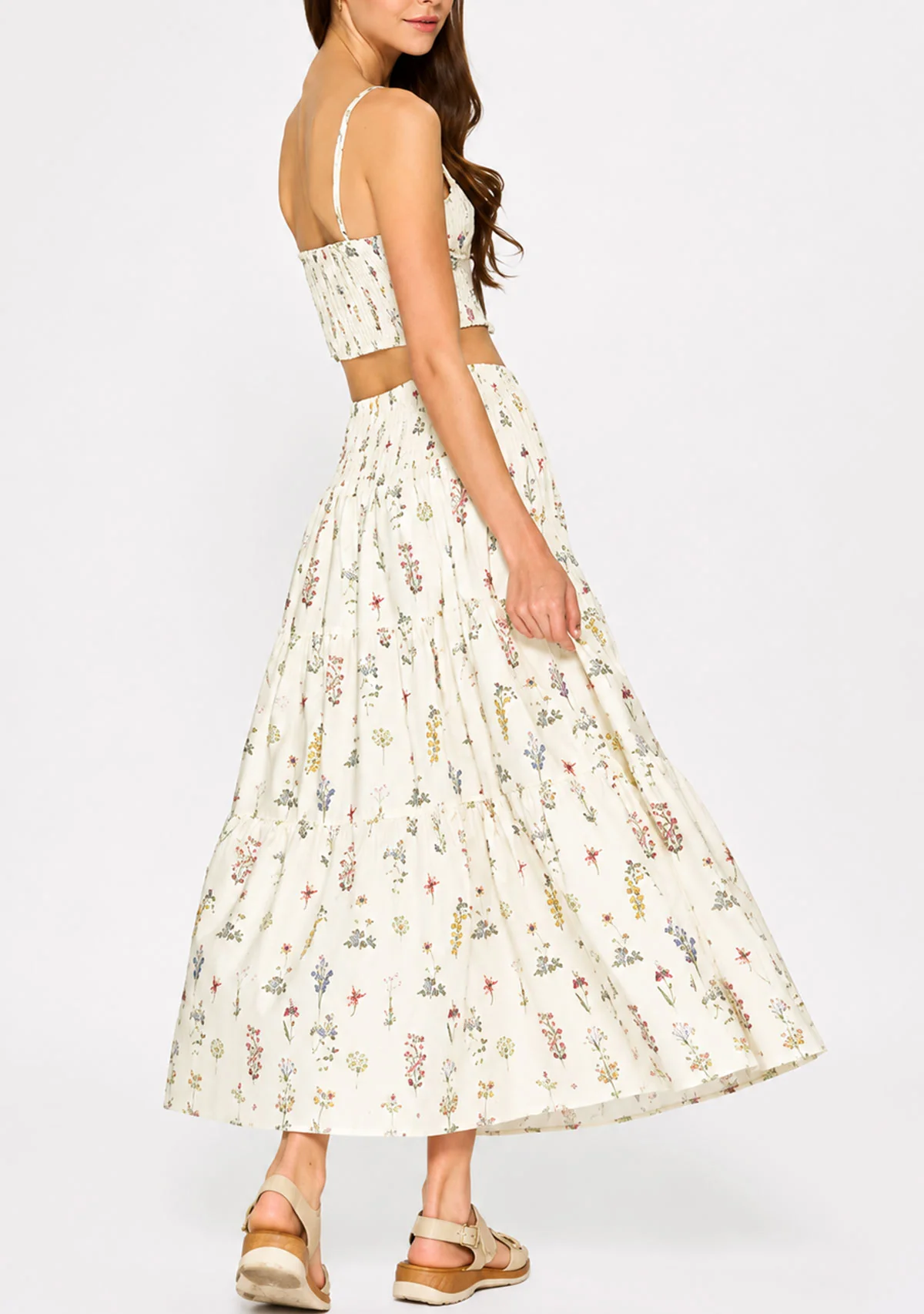 Tiered Maxi Skirt Ivory/Multi - Image 3