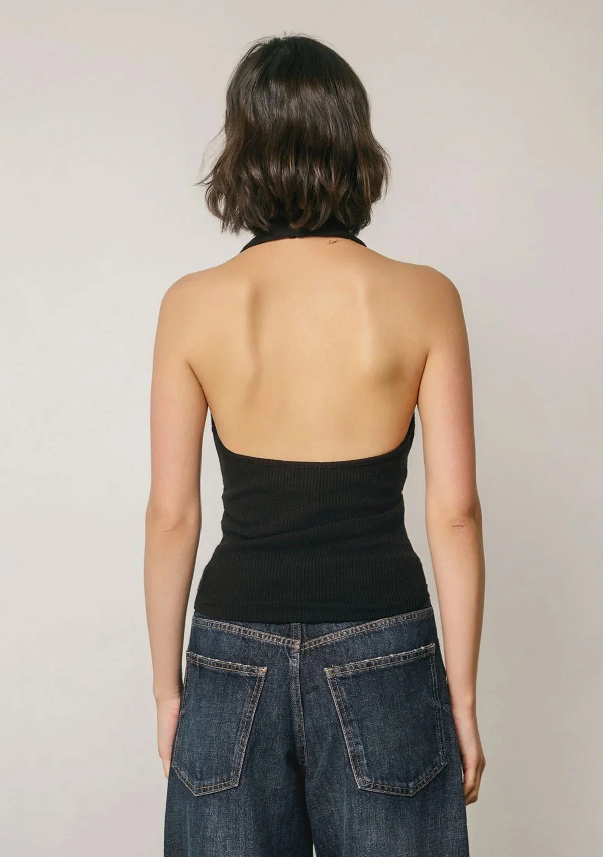 Top Sleeveless Woven Rayon Black - Image 3