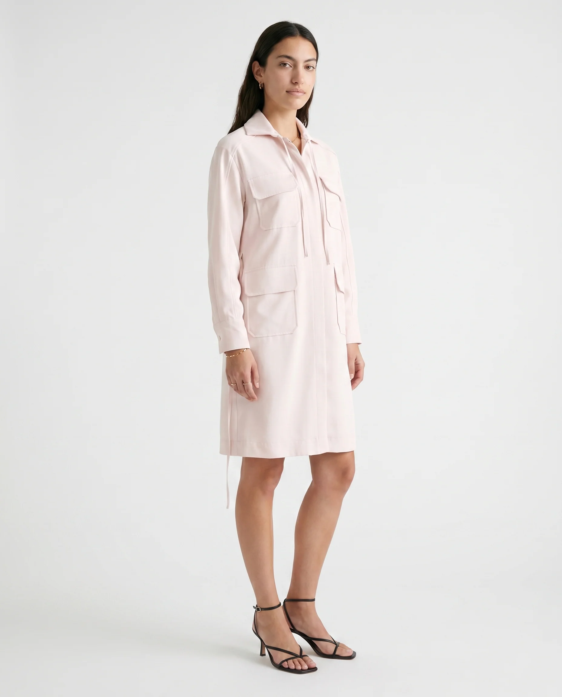 Utility Drawstring Dress Off White