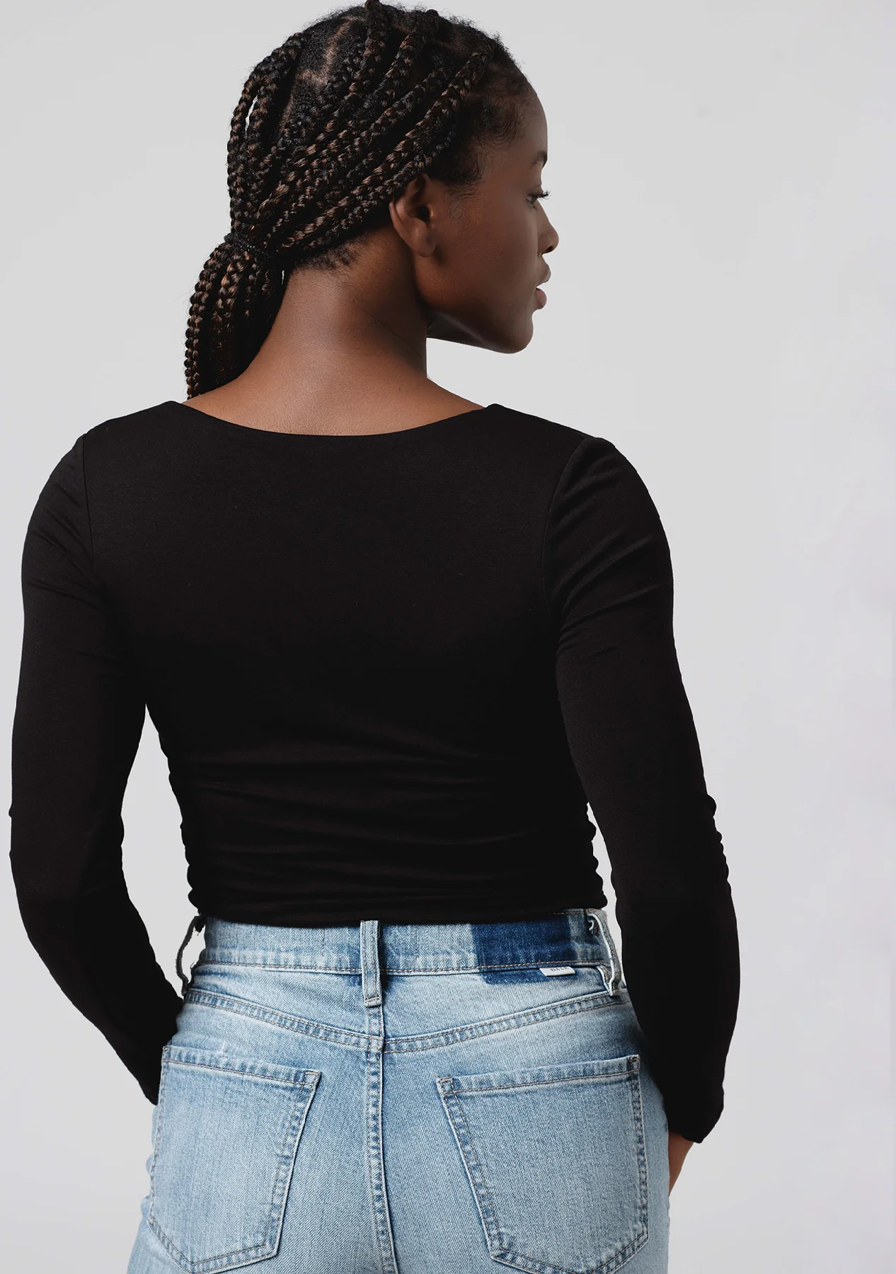 V-Neck Long Sleeve Crop Top - Image 6